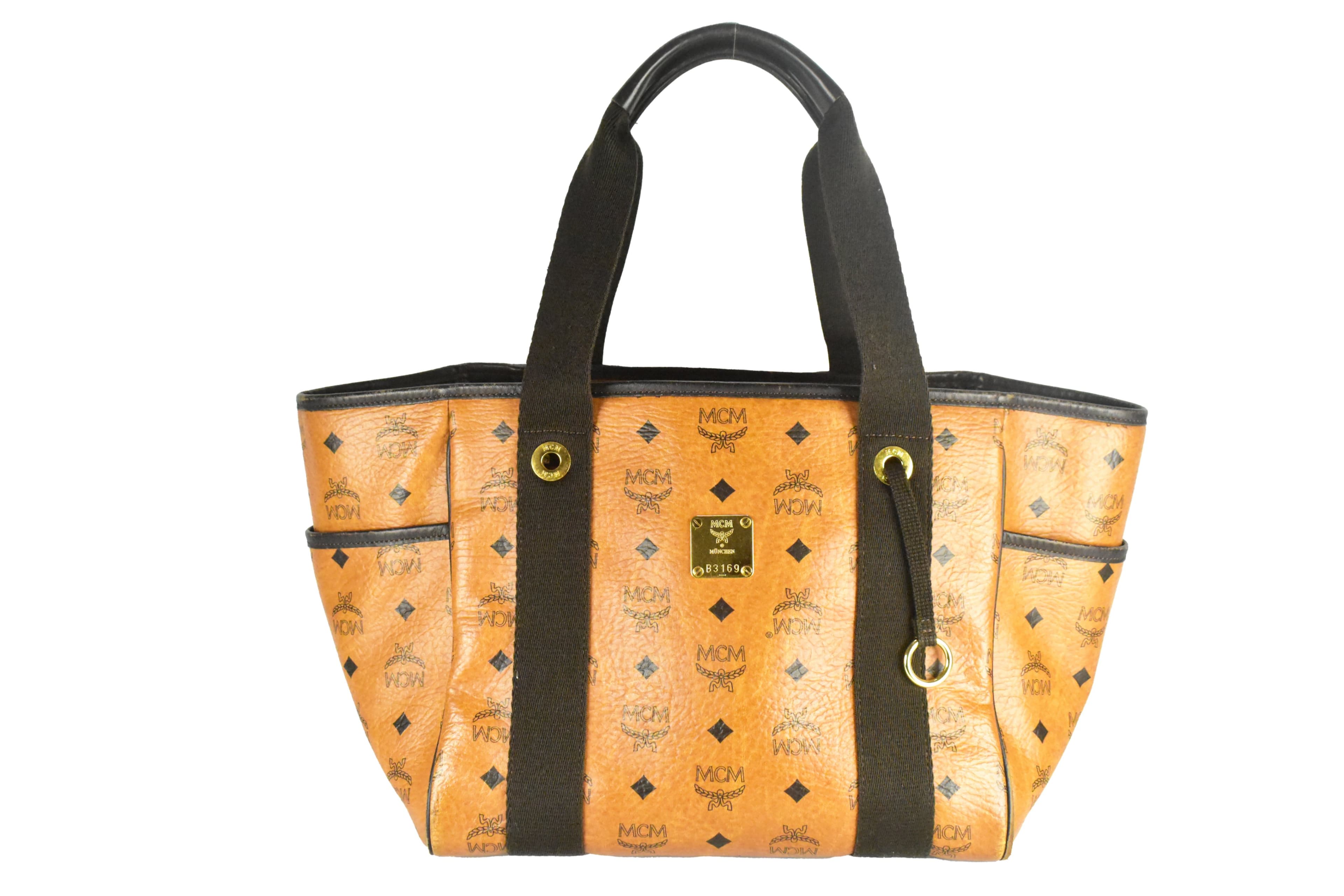 MCM TASCHE SCHULTERTASCHE vintmarket.de SHOPPER COGNAC 4454