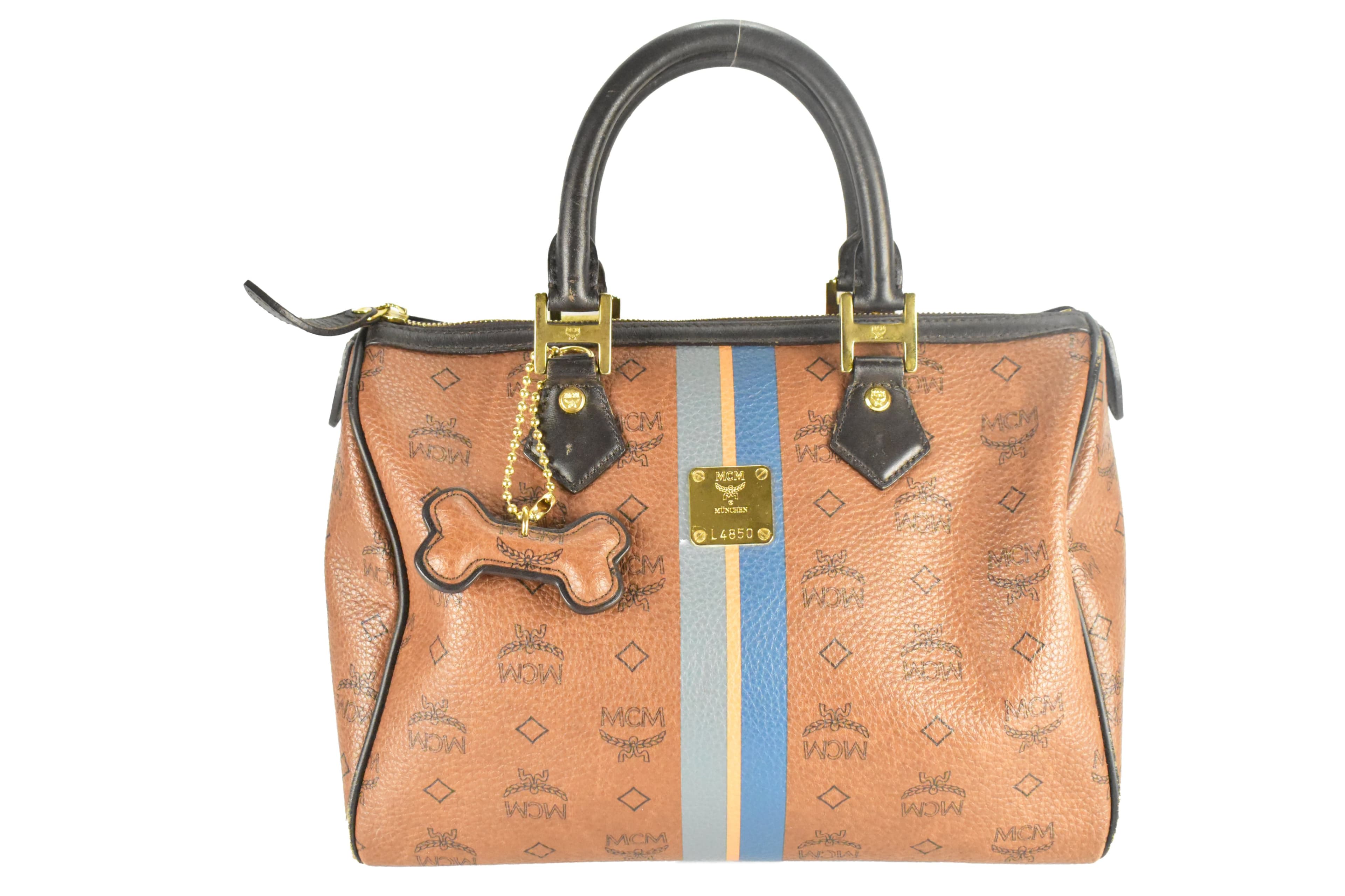 ✅MCM TASCHE vintmarket.de HANDTASCHE BOSTON BRAUN LEDER 4464