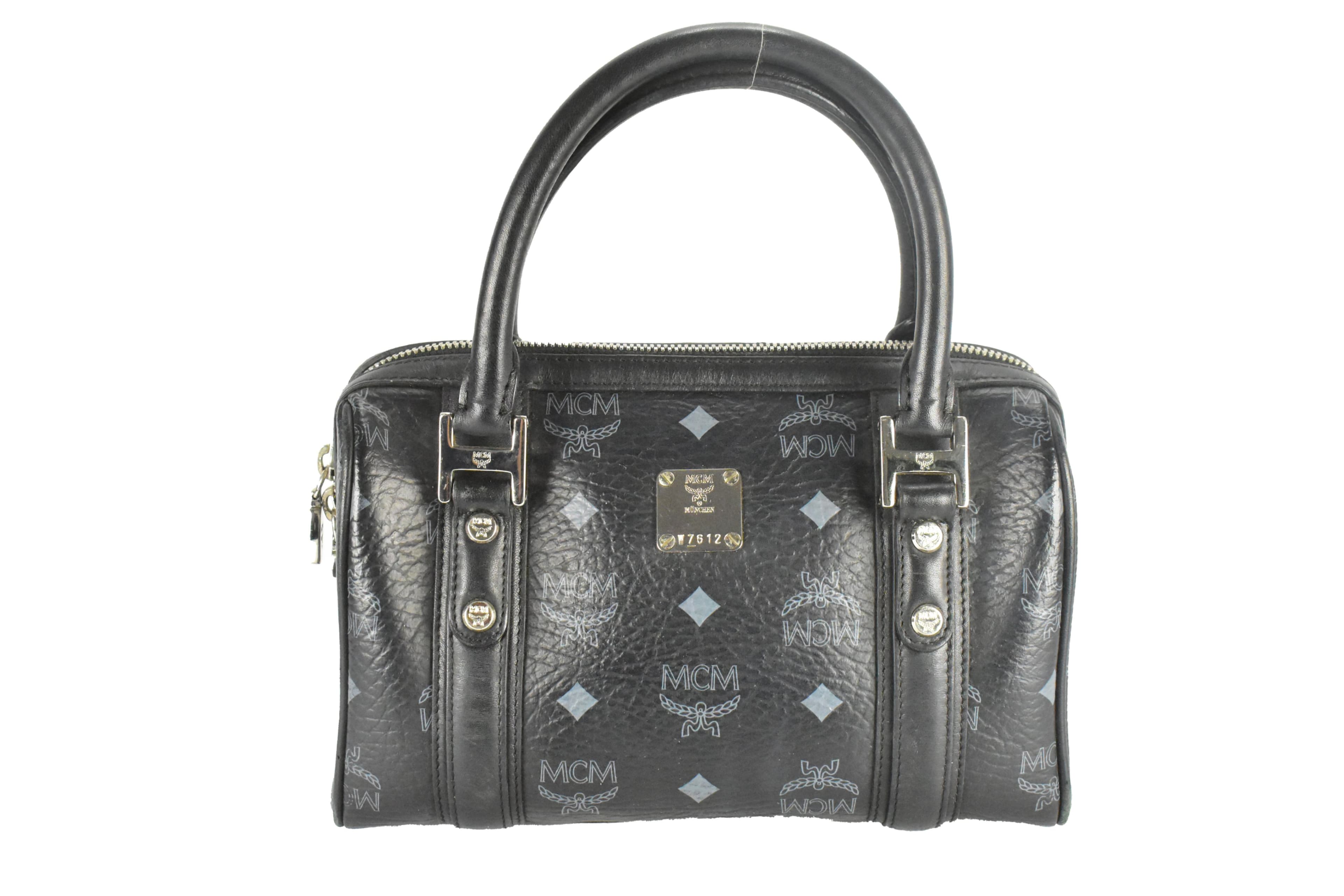 ✅MCM HANDTASCHE vintmarket.de BOSTON LEDERTASCHE SCHWARZ 4465