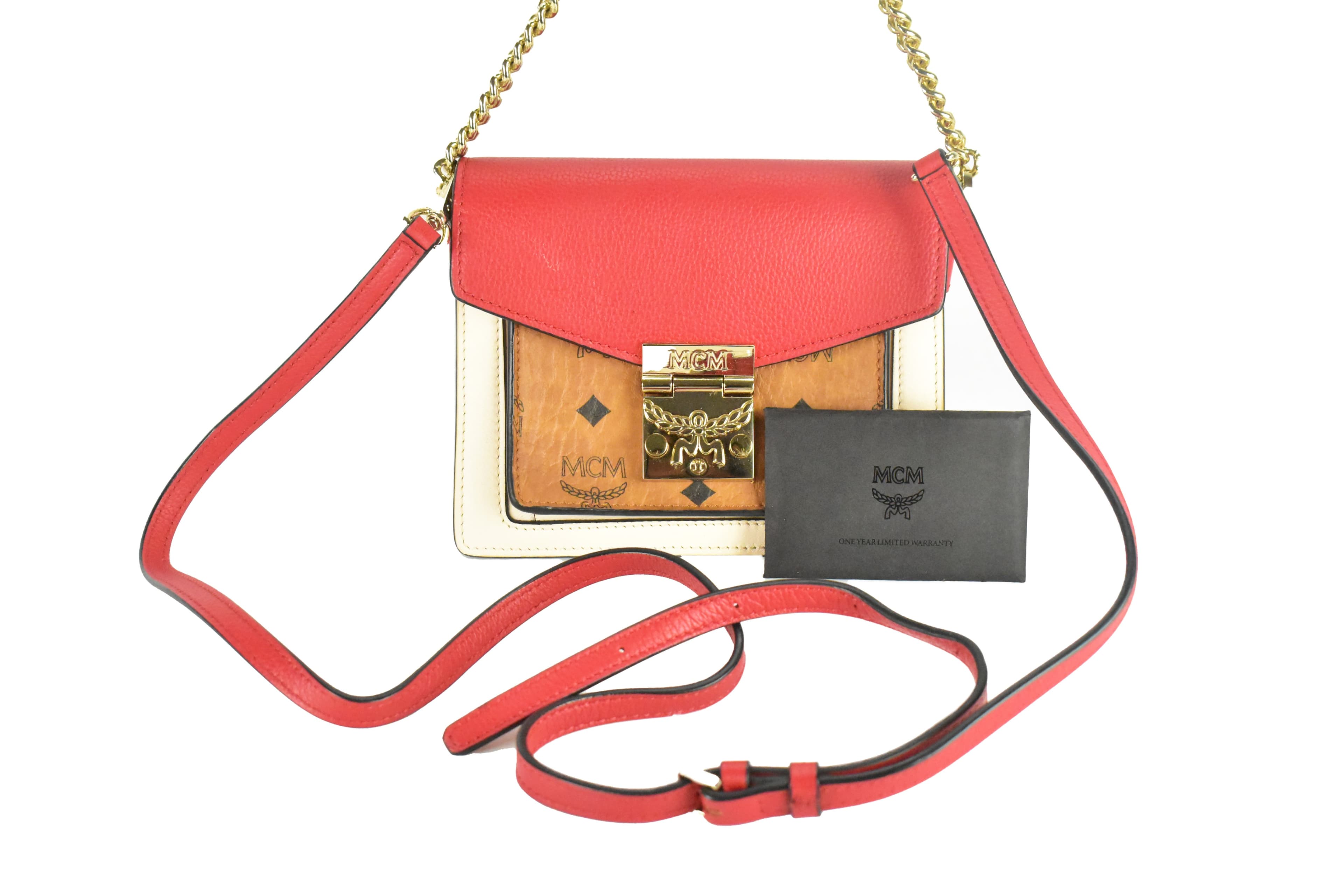 MCM MODELL: PATRICIA SCHULTERTASCHE vintmarket.de COGNAC ROT 4470
