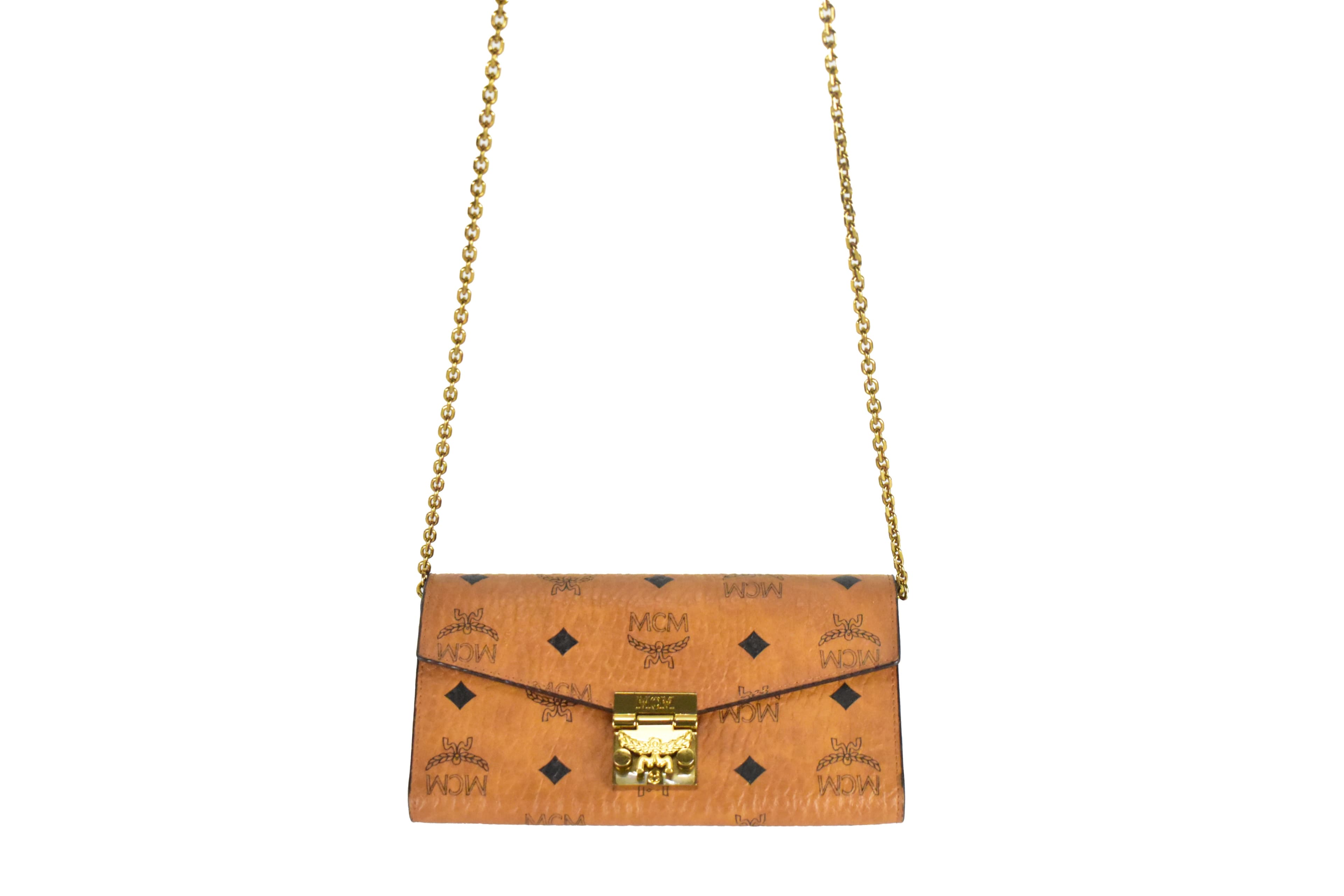 MCM PATRICIA SCHULTERTASCHE vintmarket.de GELDBÖRSE COGNAC 4473