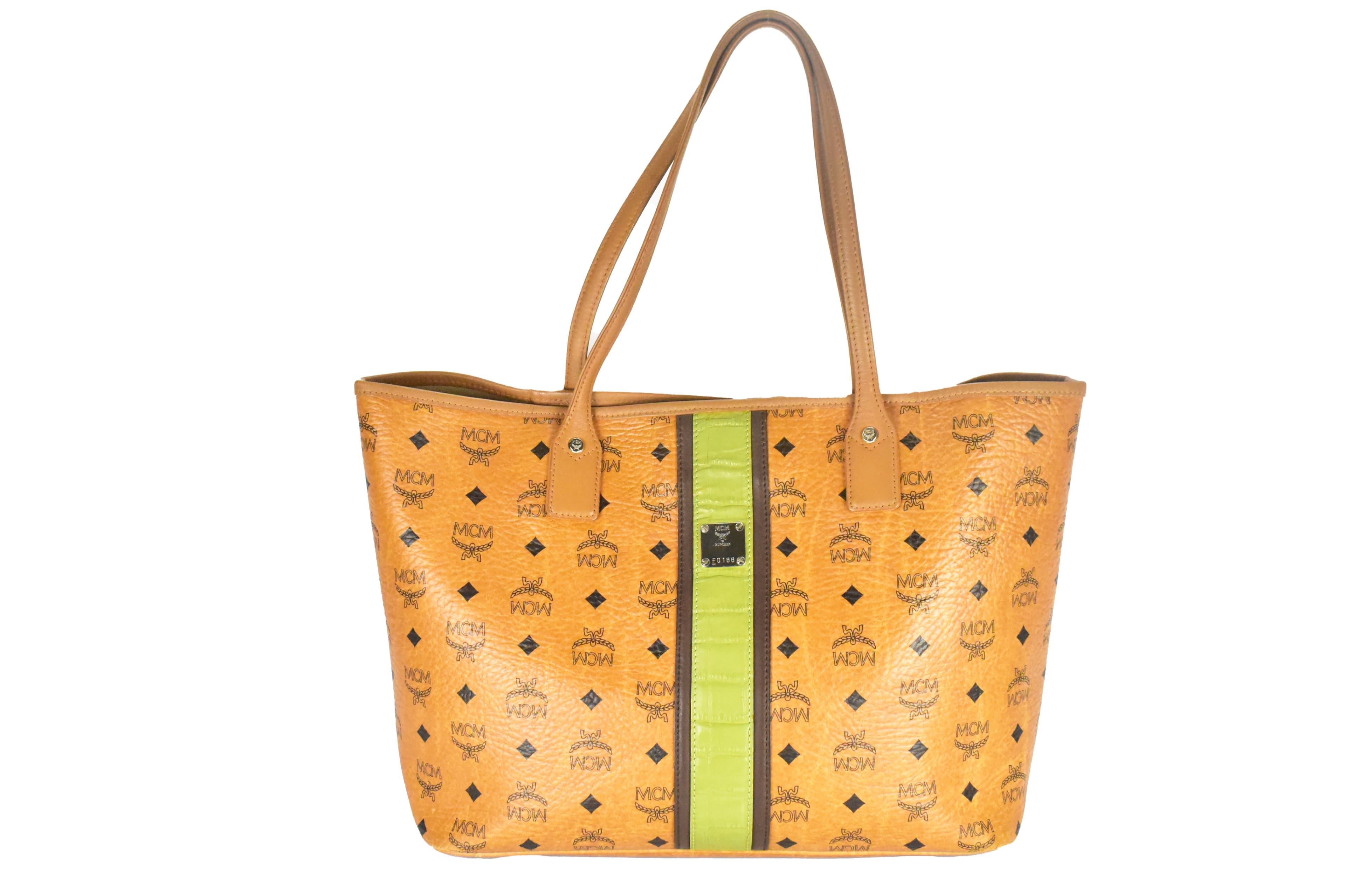 ✅MCM SCHULTERTASCHE vintmarket.de SHOPPER HANDTASCHE COGNAC 4484