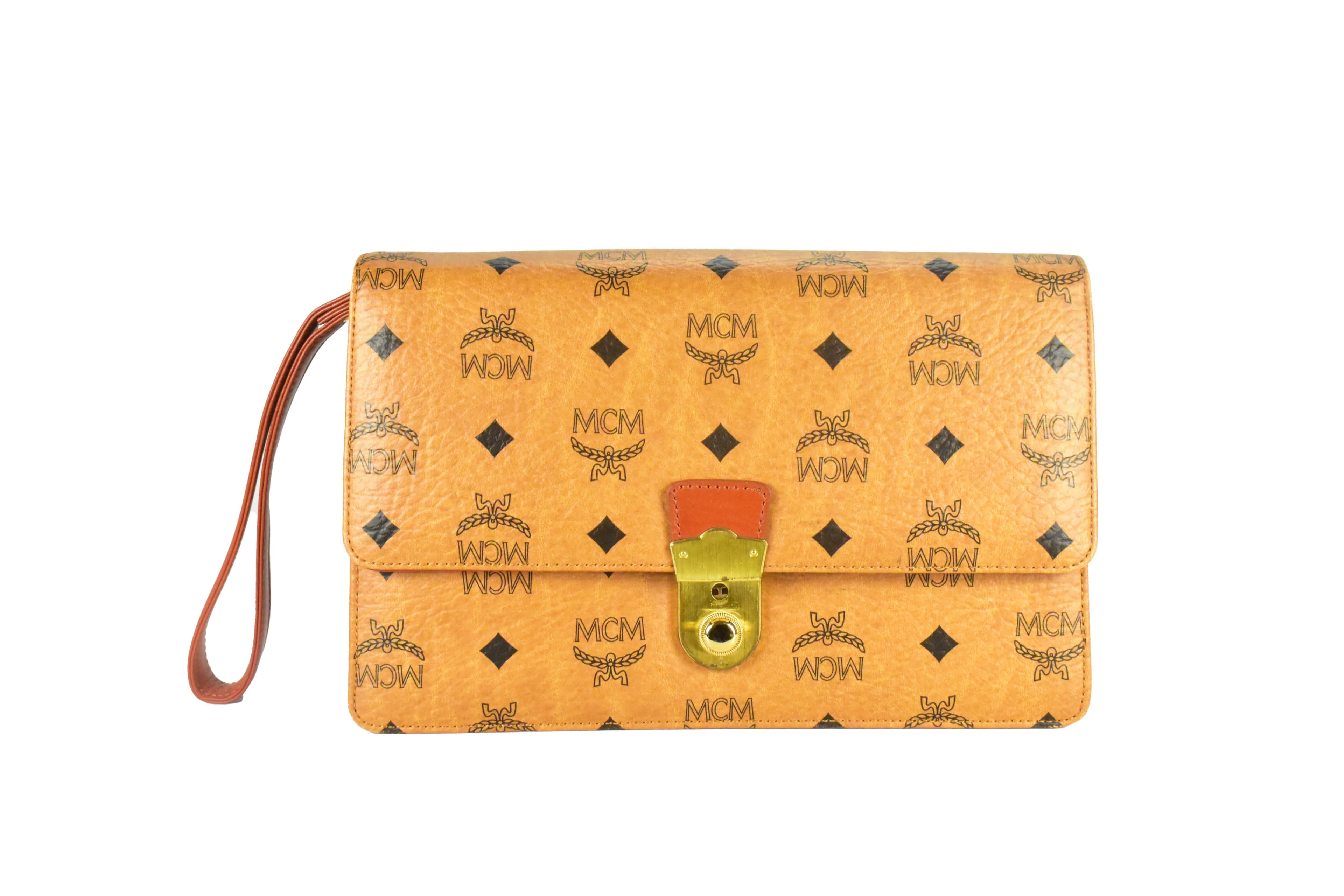 MCM CLUTCH TASCHE vintmarket.de HANDTASCHE COGNAC 4490