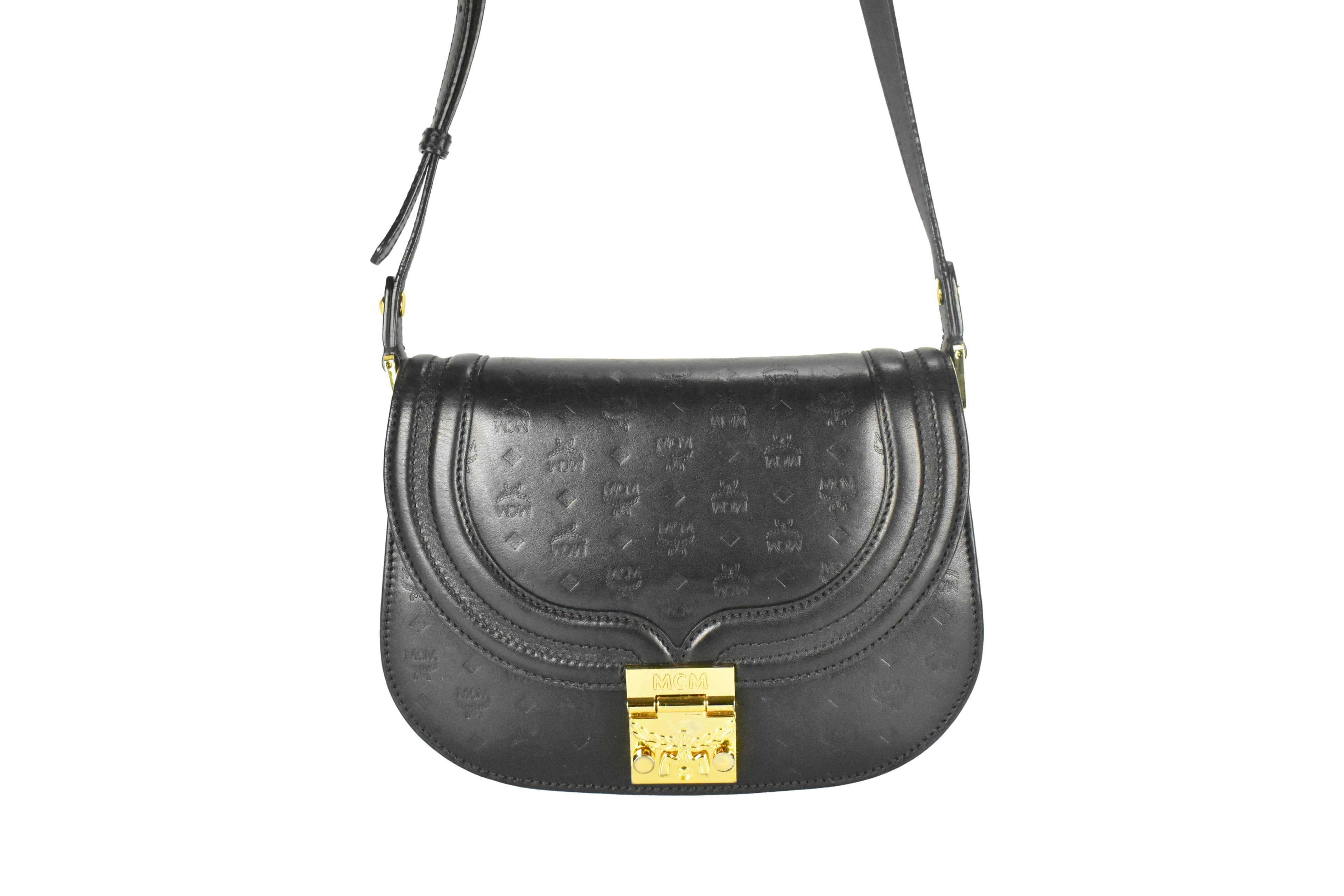 ✅MCM TASCHE SCHULTERTASCHE HANDTASCHE CROSSBODY SCHWARZ 4496