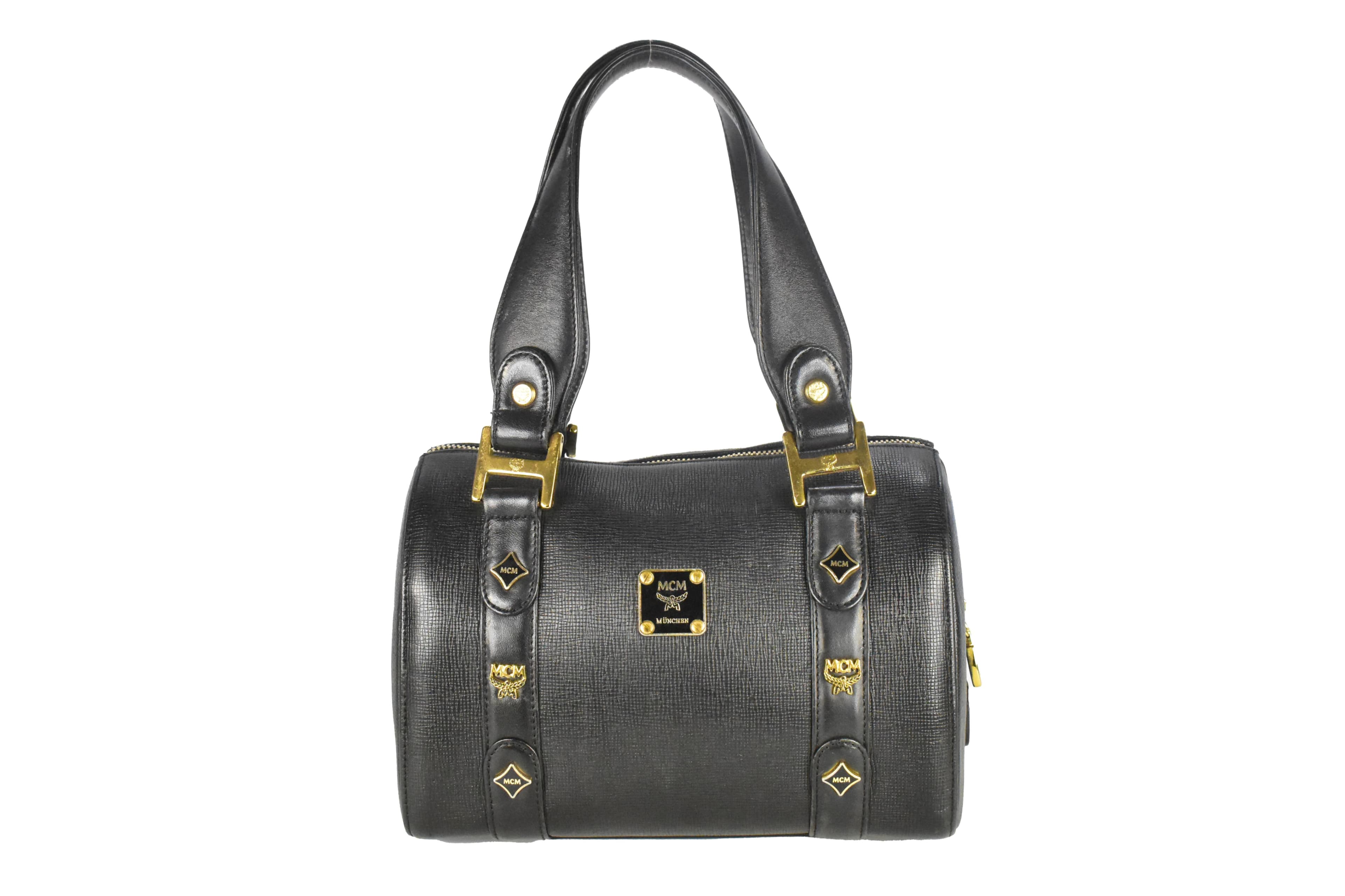 ✅MCM LEDERTASCHE vintmarket.de HANDTASCHE LEDER SCHWARZ 4499