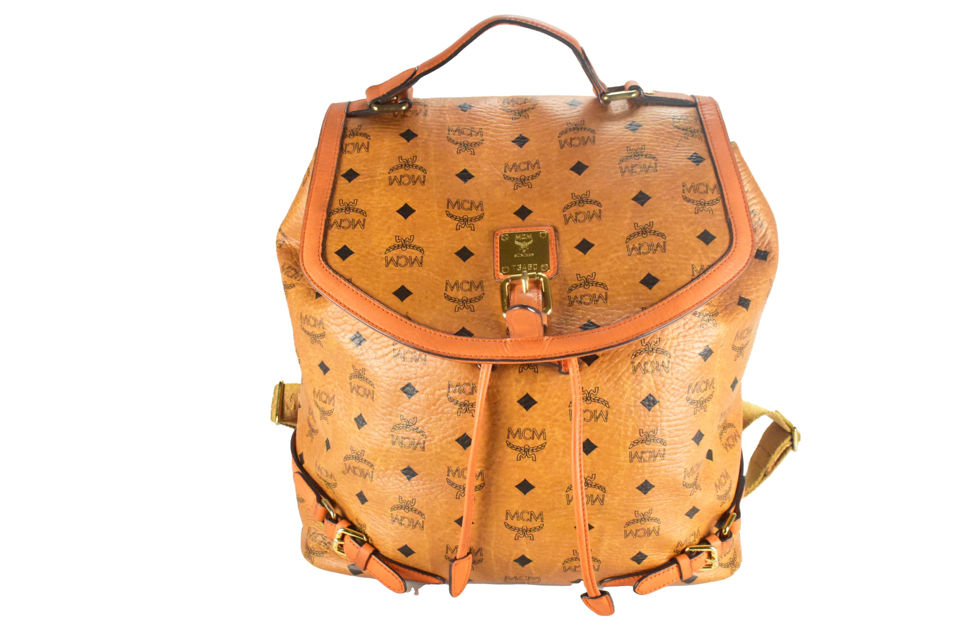 ✅MCM RUCKSACK vintmarket.de LEDERRUCKSACK LEDER COGNAC 4510