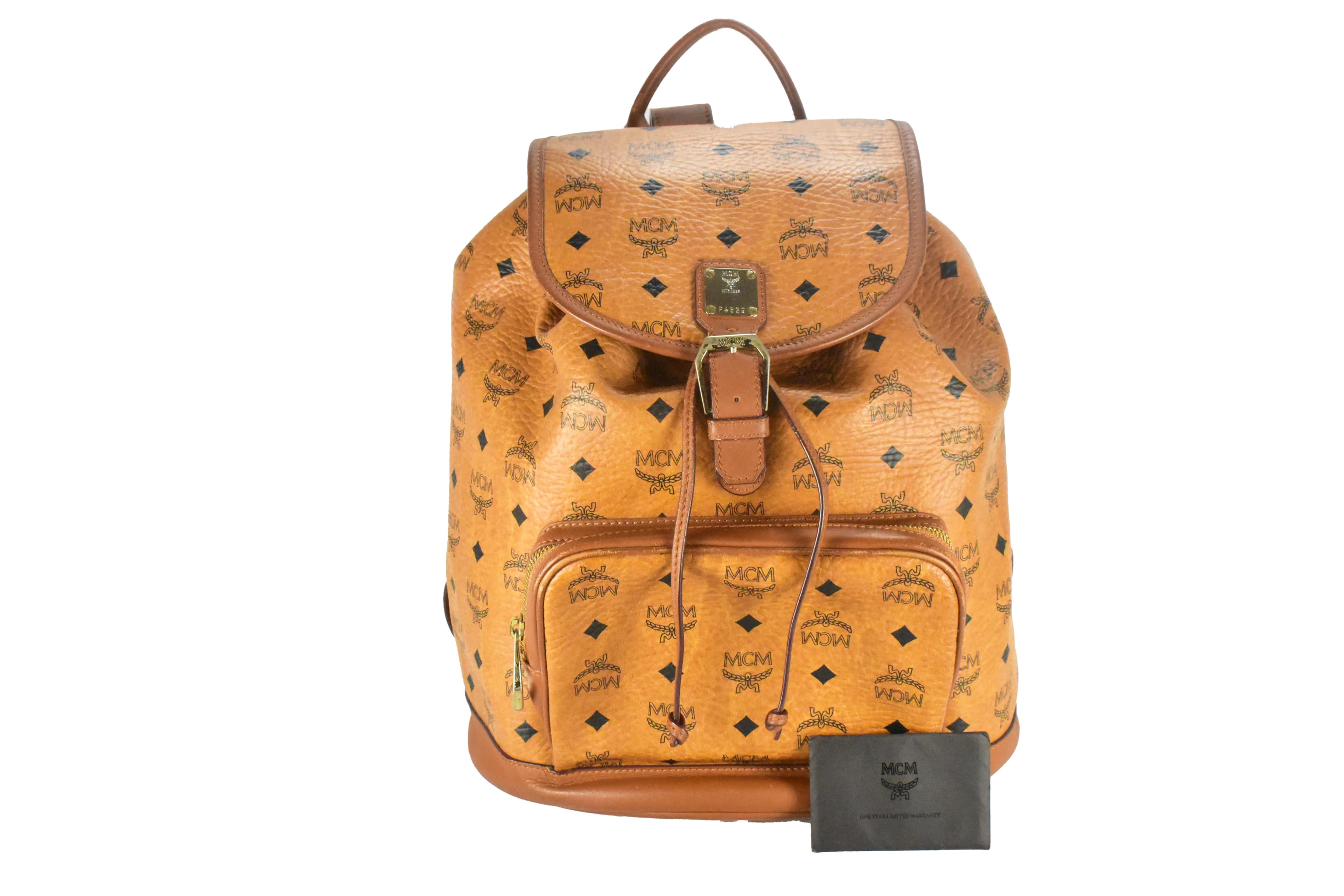 ✅MCM RUCKSACK vintmarket.de LEDERRUCKSACK LEDER COGNAC 4514