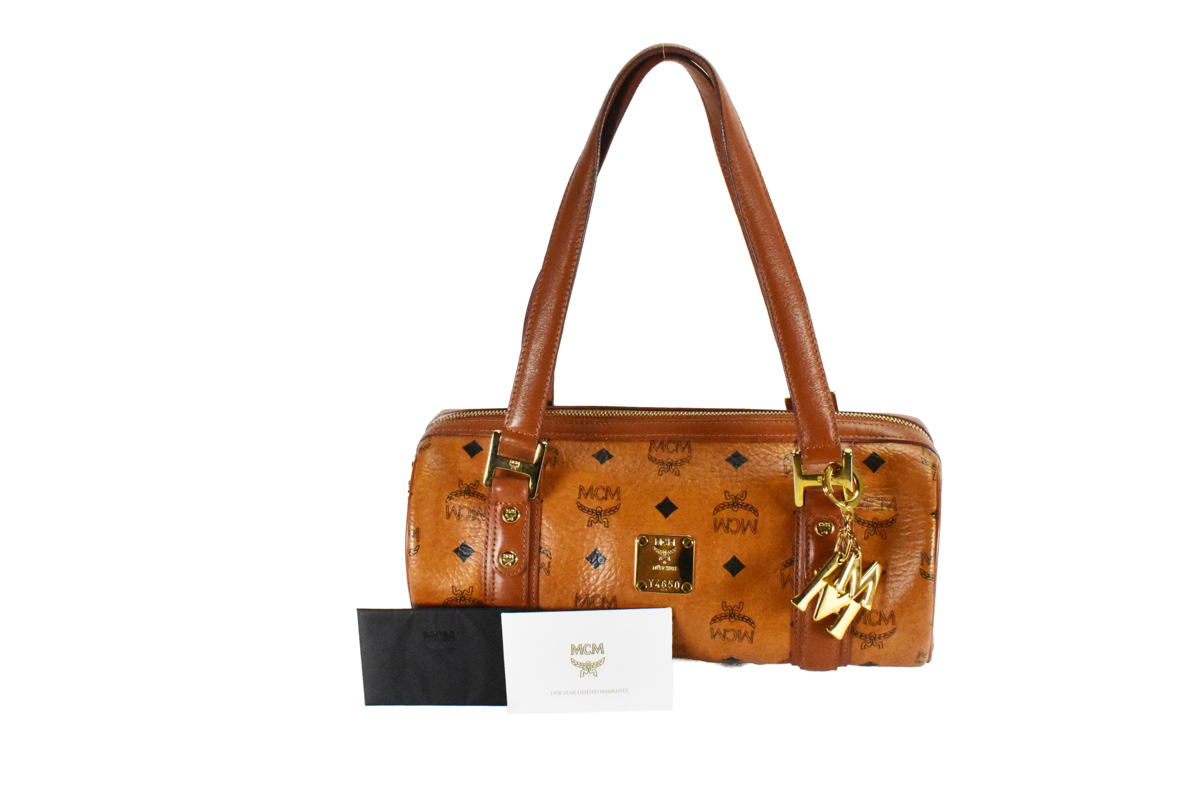 ✅MCM ZYLINDER TASCHE vintmarket.de SCHULTERTASCHE COGNAC 4556