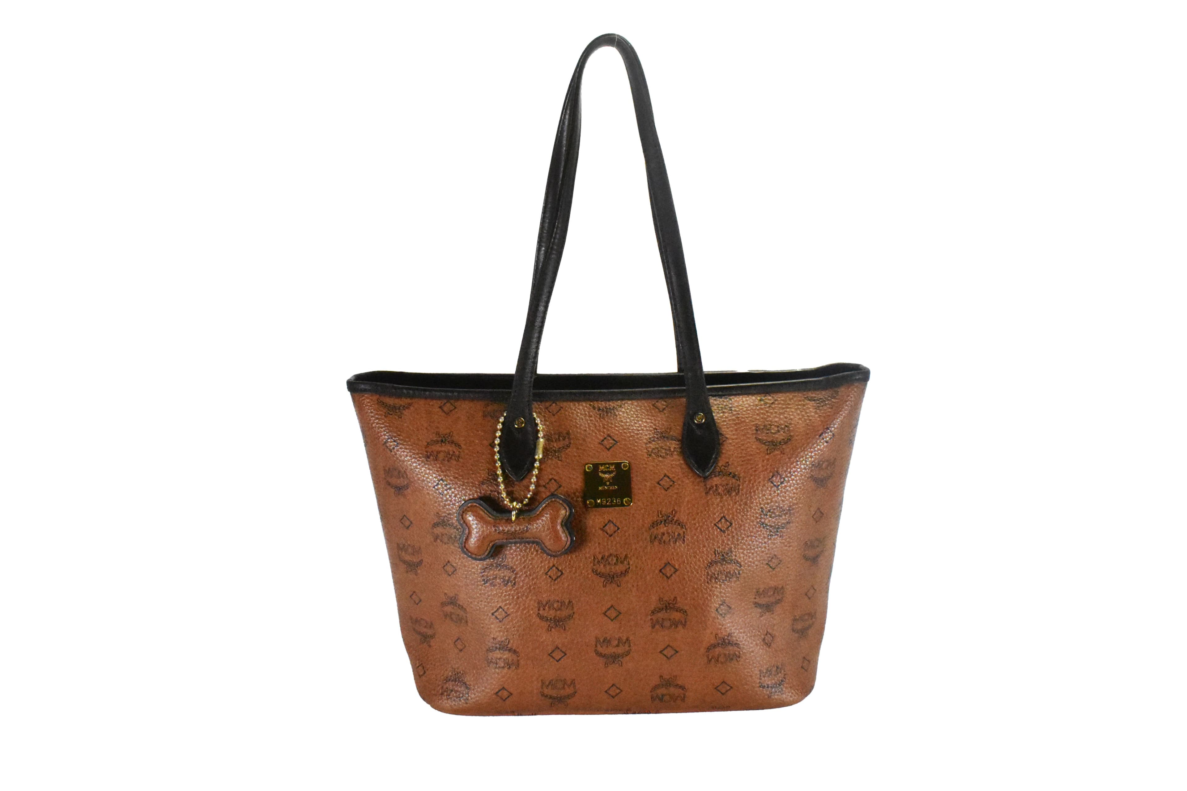 ✅MCM TASCHE SCHULTERTASCHE vintmarket.de SHOPPER BRAUN 4519