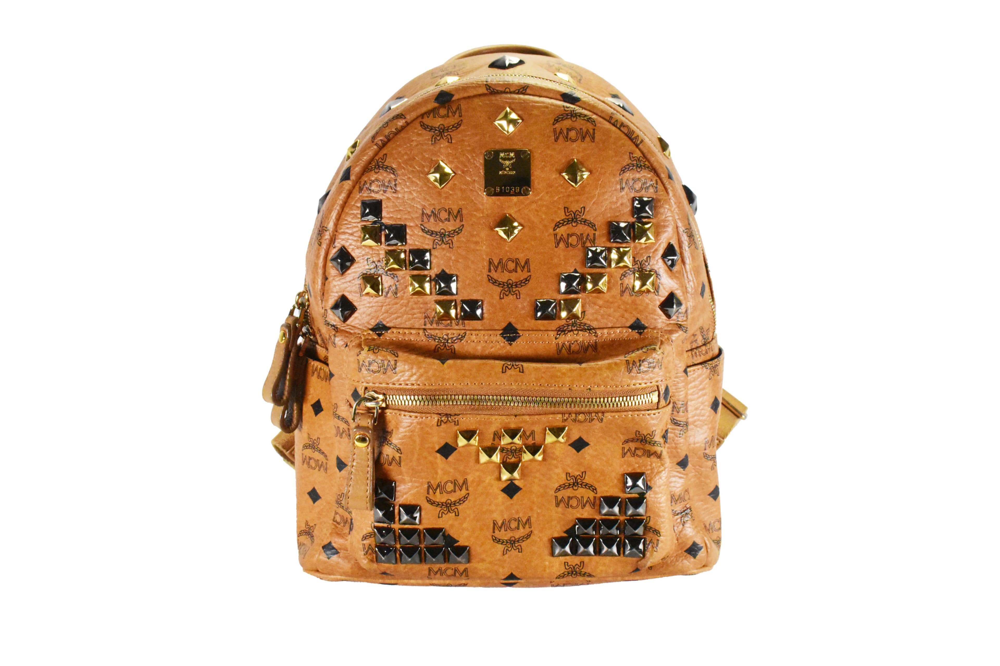 MCM LEDERRUCKSACK MITTEL vintmarket.de DAMEN RUCKSACK COGNAC 4597