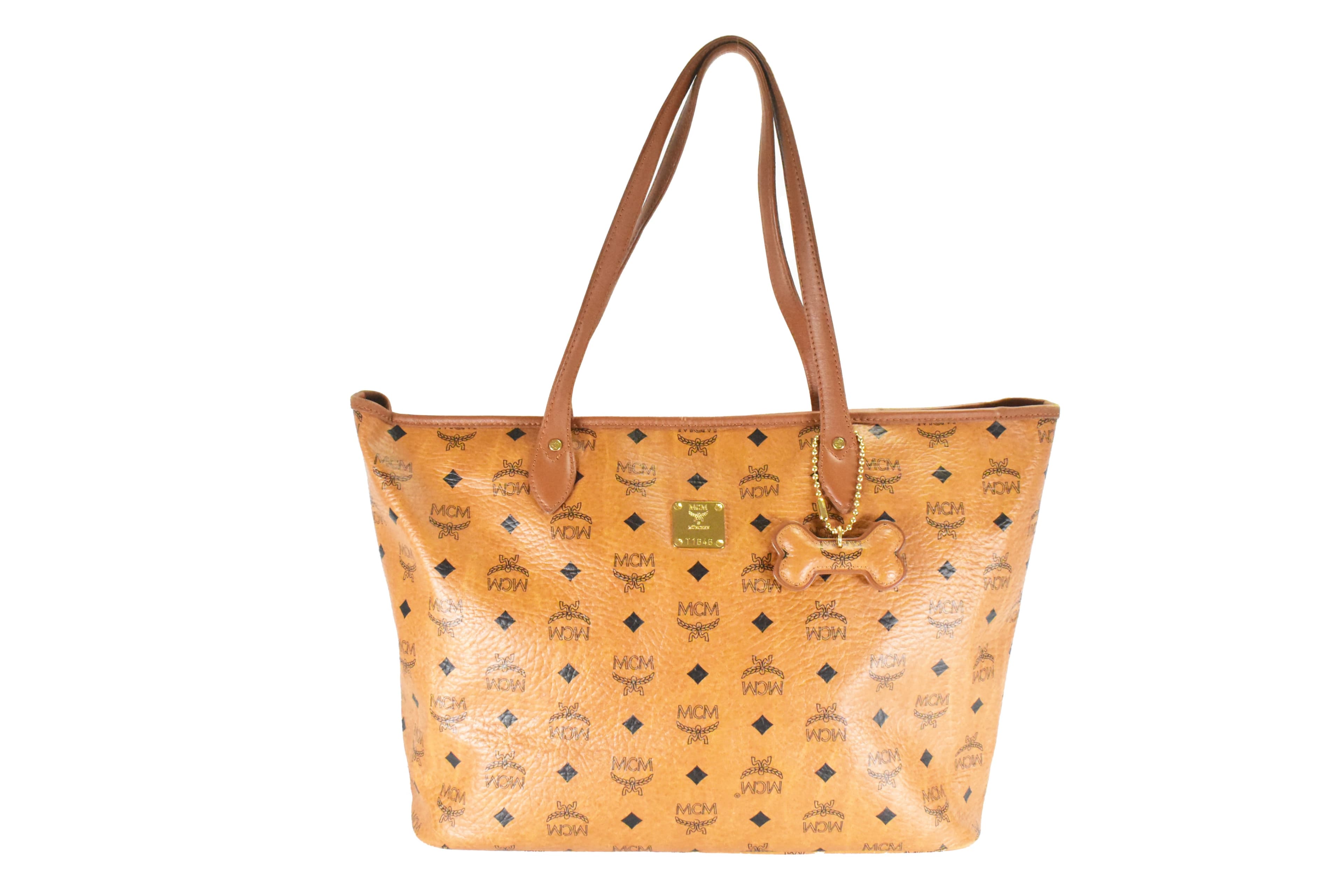 ✅MCM SHOPPER vintmarket.de MEDIUM SCHULTERTASCHE COGNAC 4602