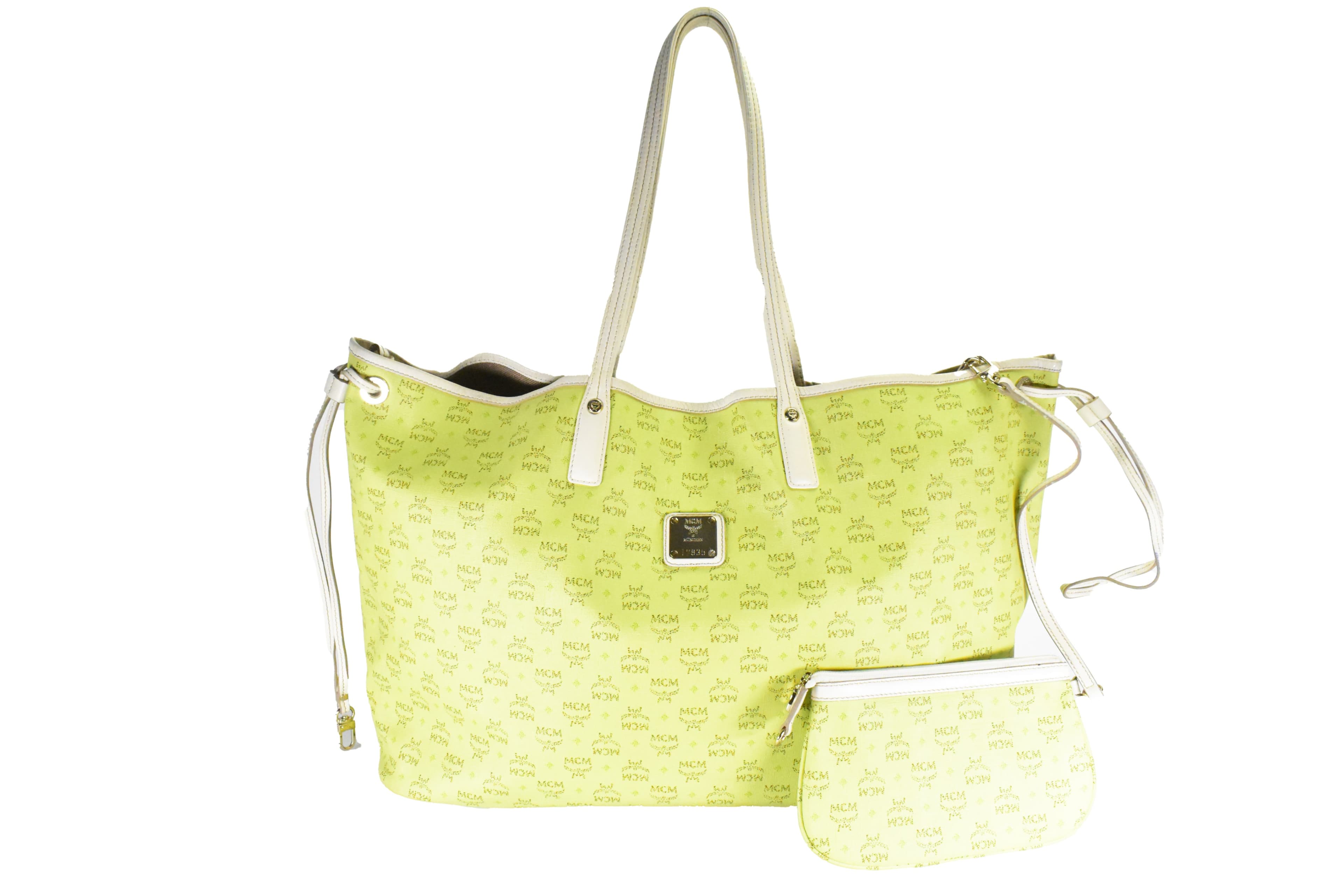 MCM SCHULTERTASCHE vintmarket.de SHOPPER XXL GRÜN 4615