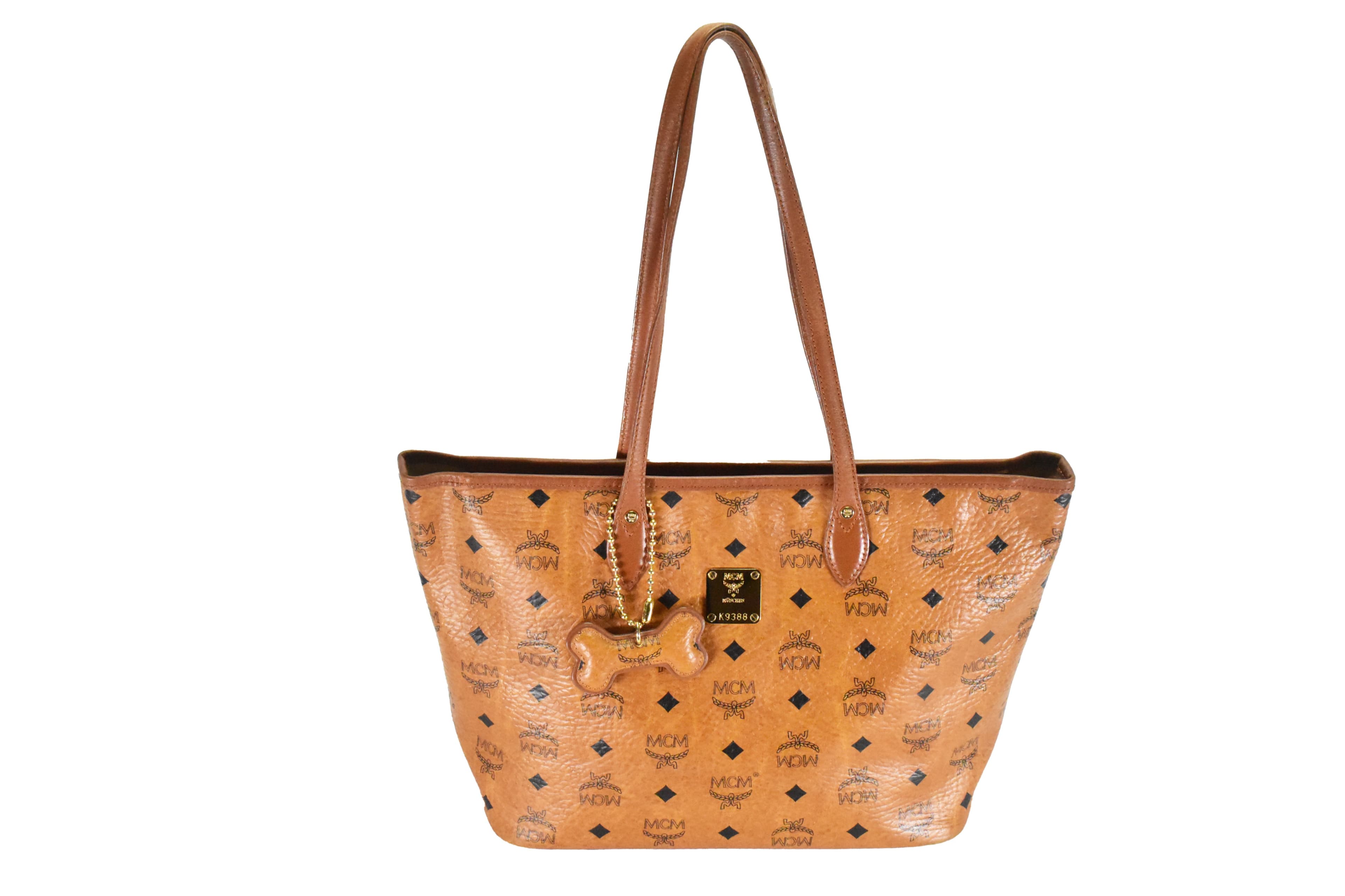MCM TASCHE SCHULTERTASCHE vintmarket.de SHOPPER KLEIN COGNAC 4669