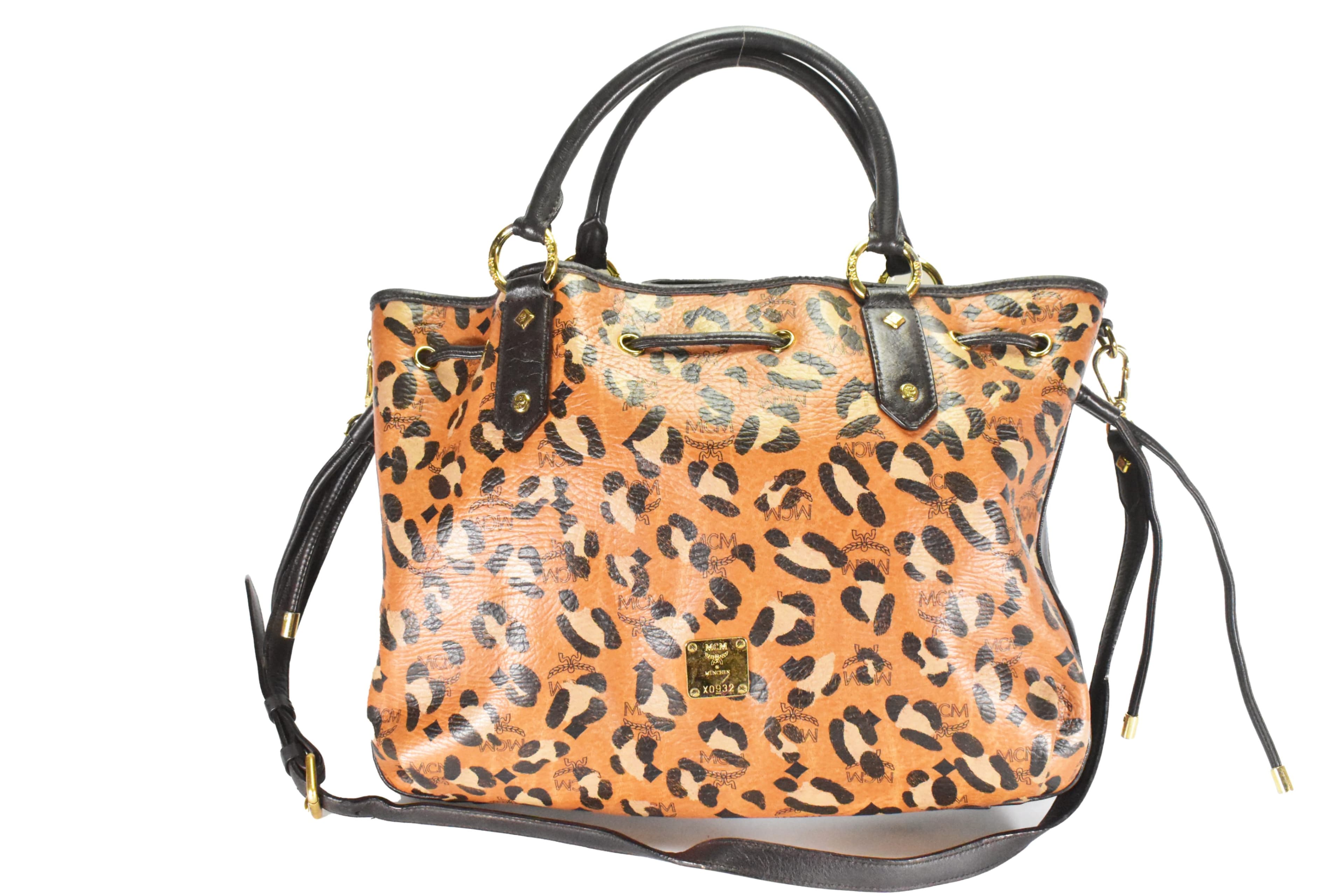 MCM TASCHE SCHULTERTASCHE vintmarket.de DRAWSTRING COGNAC 4670