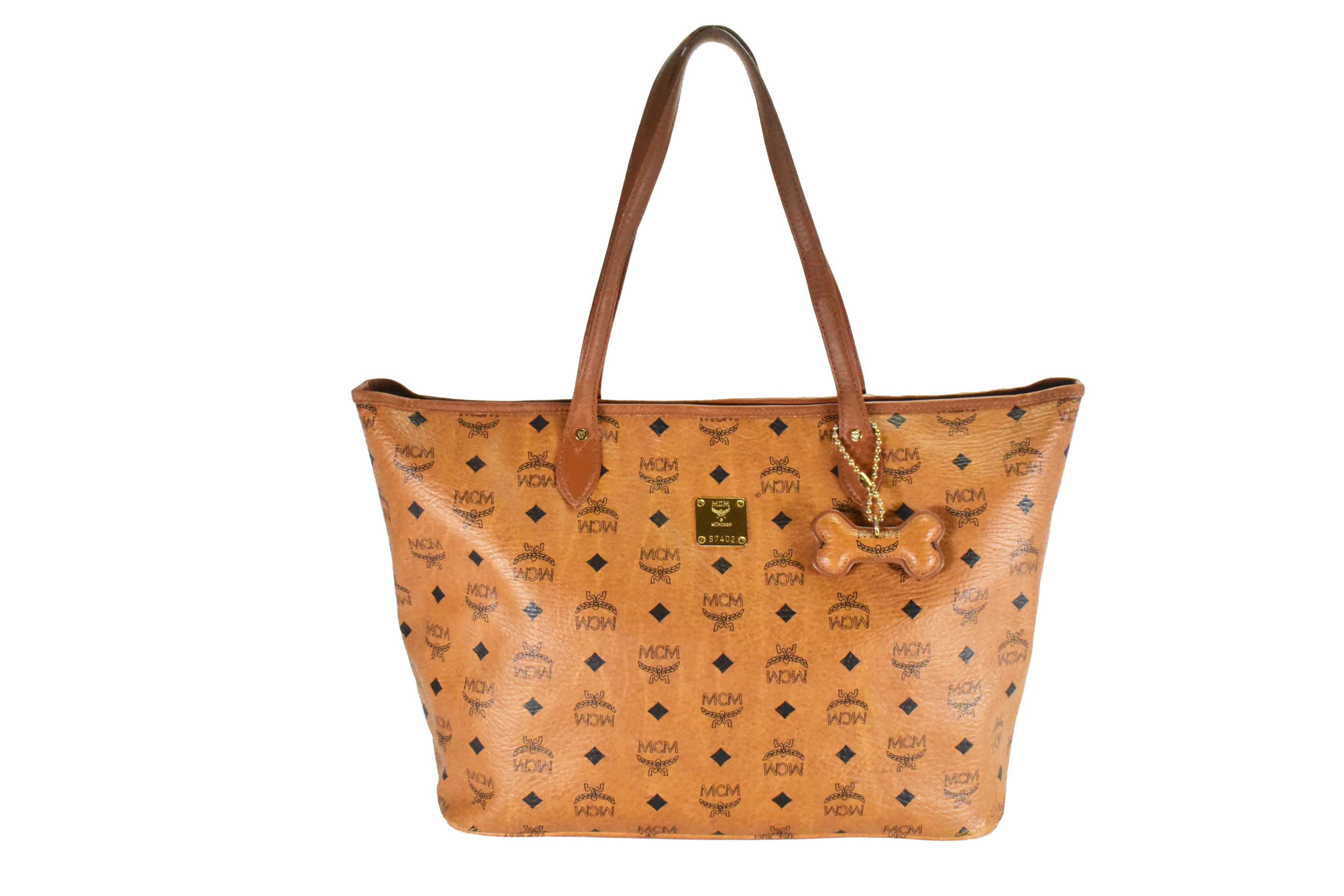 ✅MCM SHOPPER vintmarket.de MEDIUM SCHULTERTASCHE COGNAC 4672