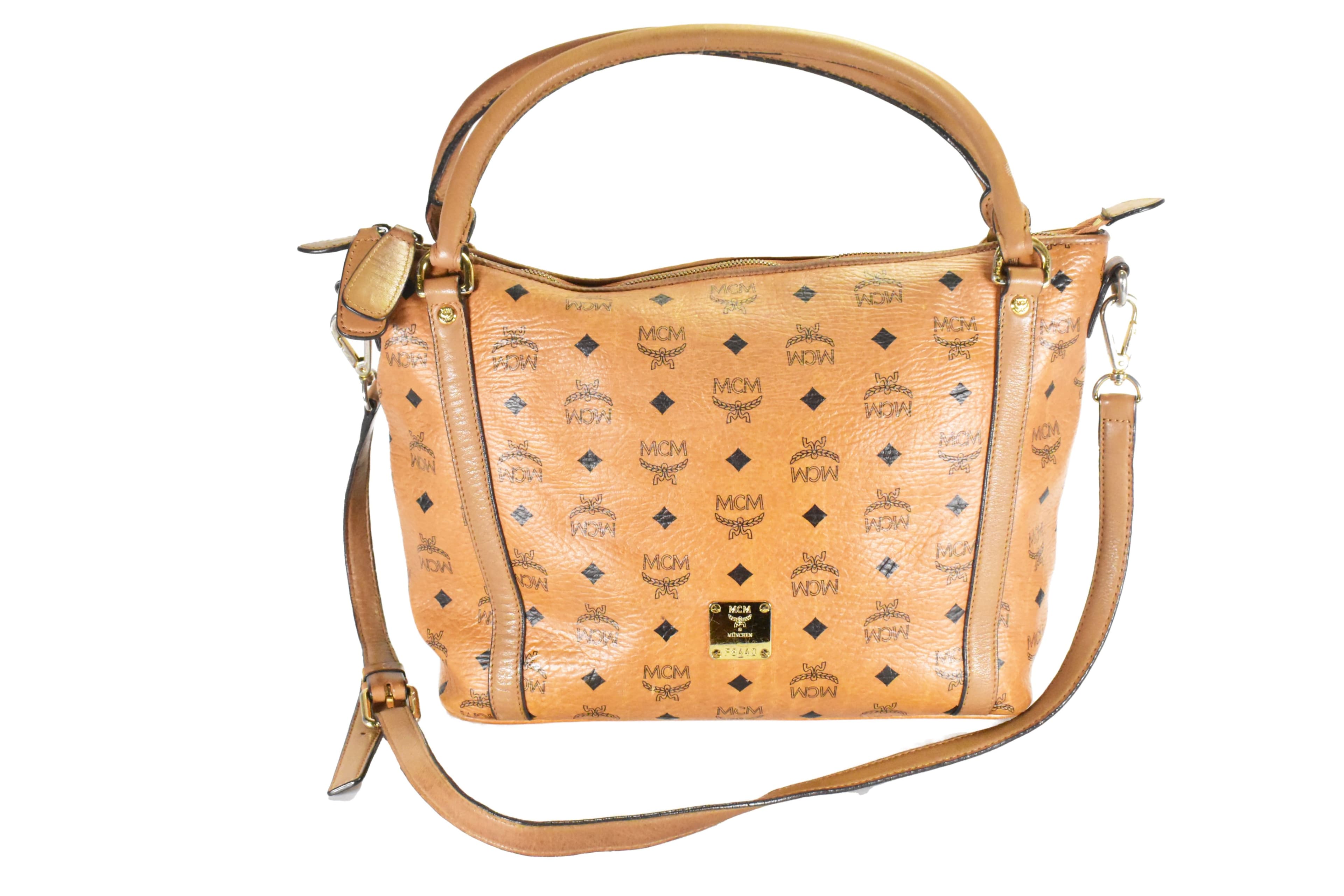 ✅MCM SCHULTERTASCHE vintmarket.de UMHÄNGETASCHE COGNAC 4673