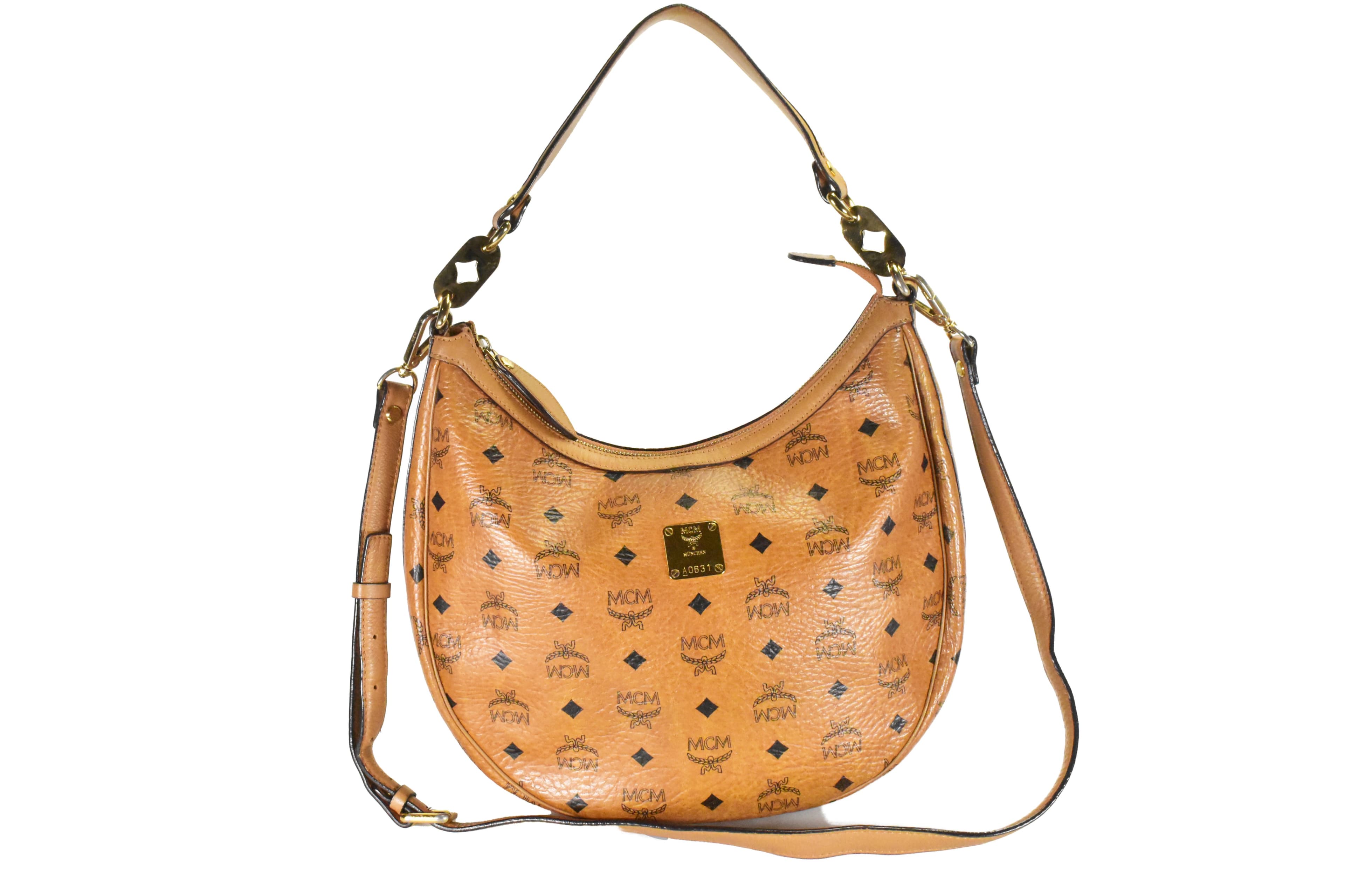 MCM SCHULTERTASCHE vintmarket.de LEDERTASCHE TASCHE COGNAC 4675
