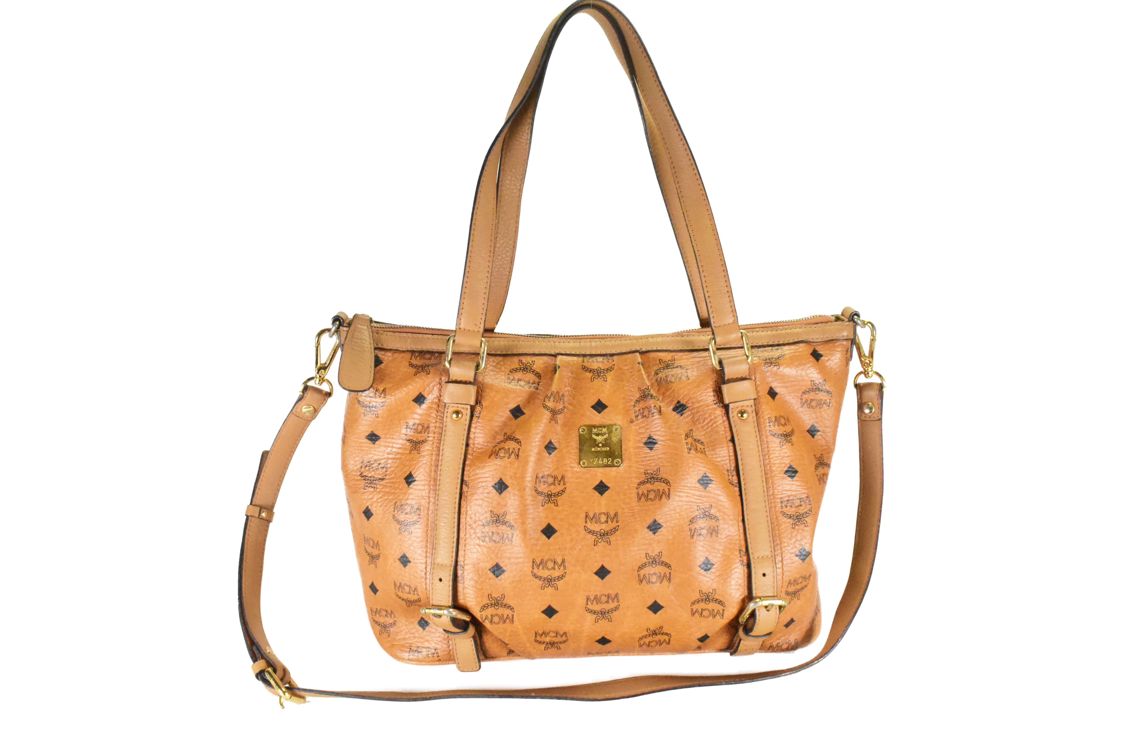 ✅MCM SCHULTERTASCHE MEDIUM vintmarket.de CROSSBODY COGNAC 4680
