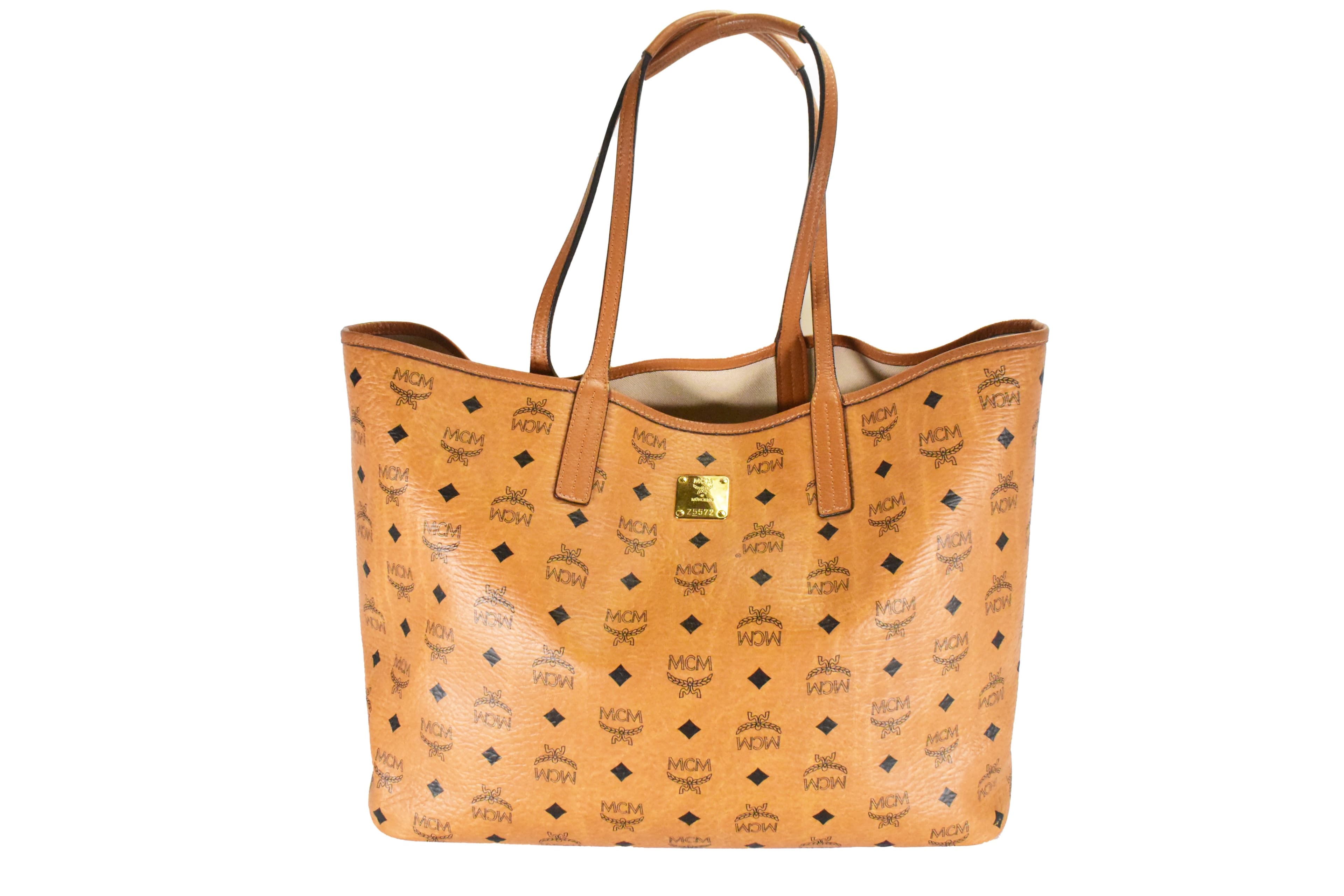 MCM SHOPPER SCHULTERTASCHE vintmarket.de COGNAC 4681