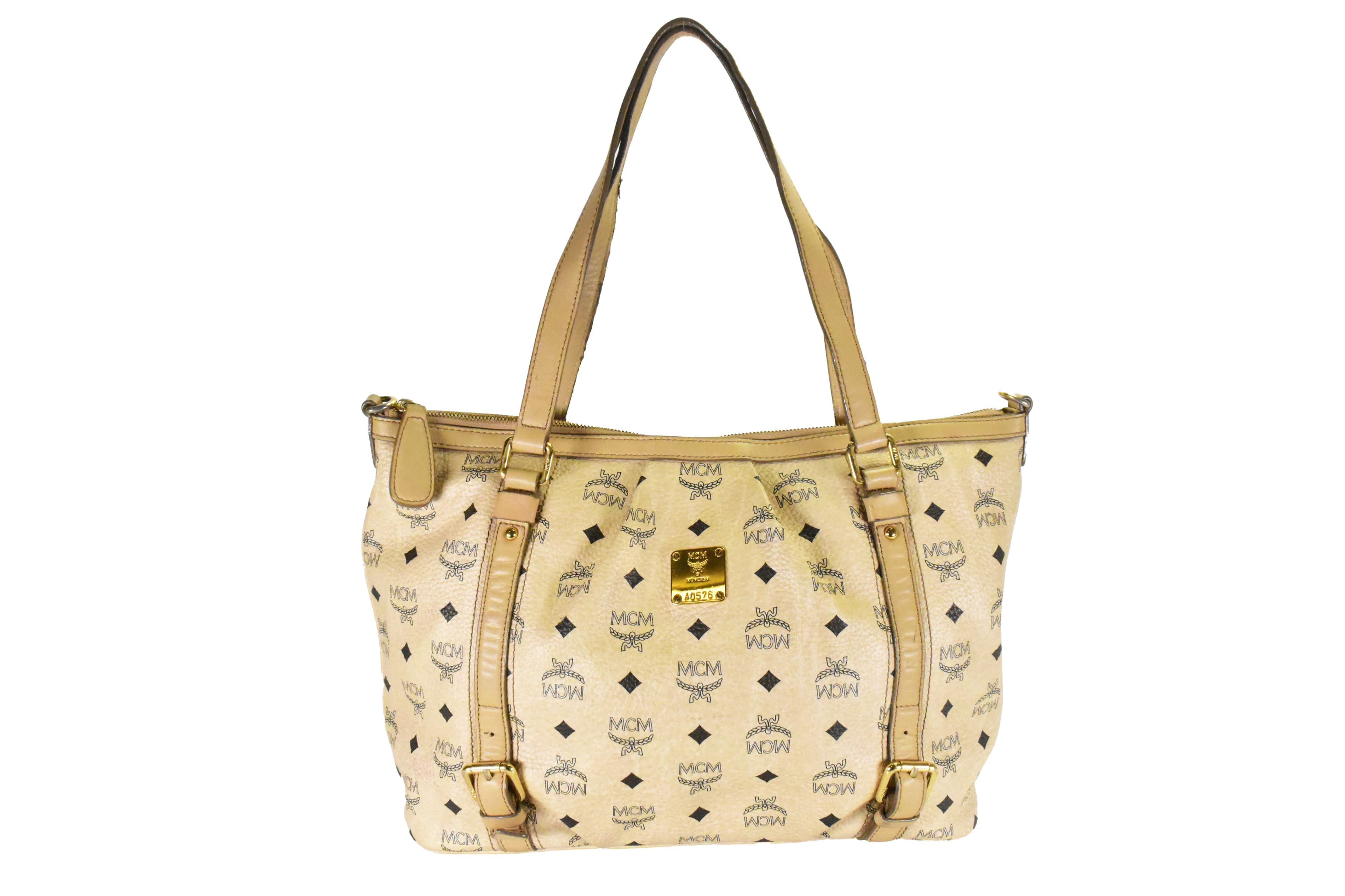 MCM SCHULTERTASCHE vintmarket.de LEDERTASCHE CROSSBODY BEIGE 4684