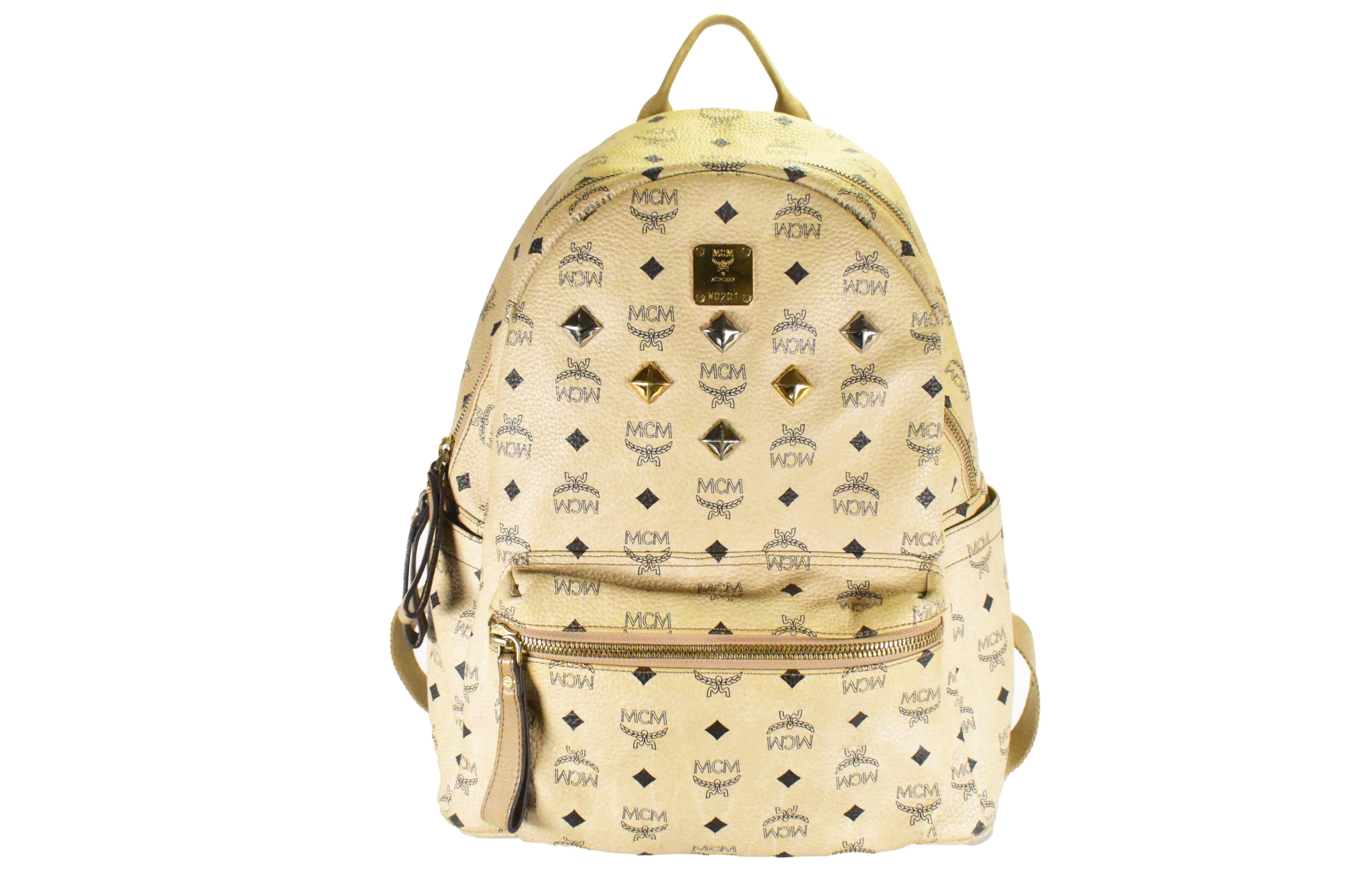 MCM RUCKSACK vintmarket.de GROß HERREN DAMEN BEIGE 4686