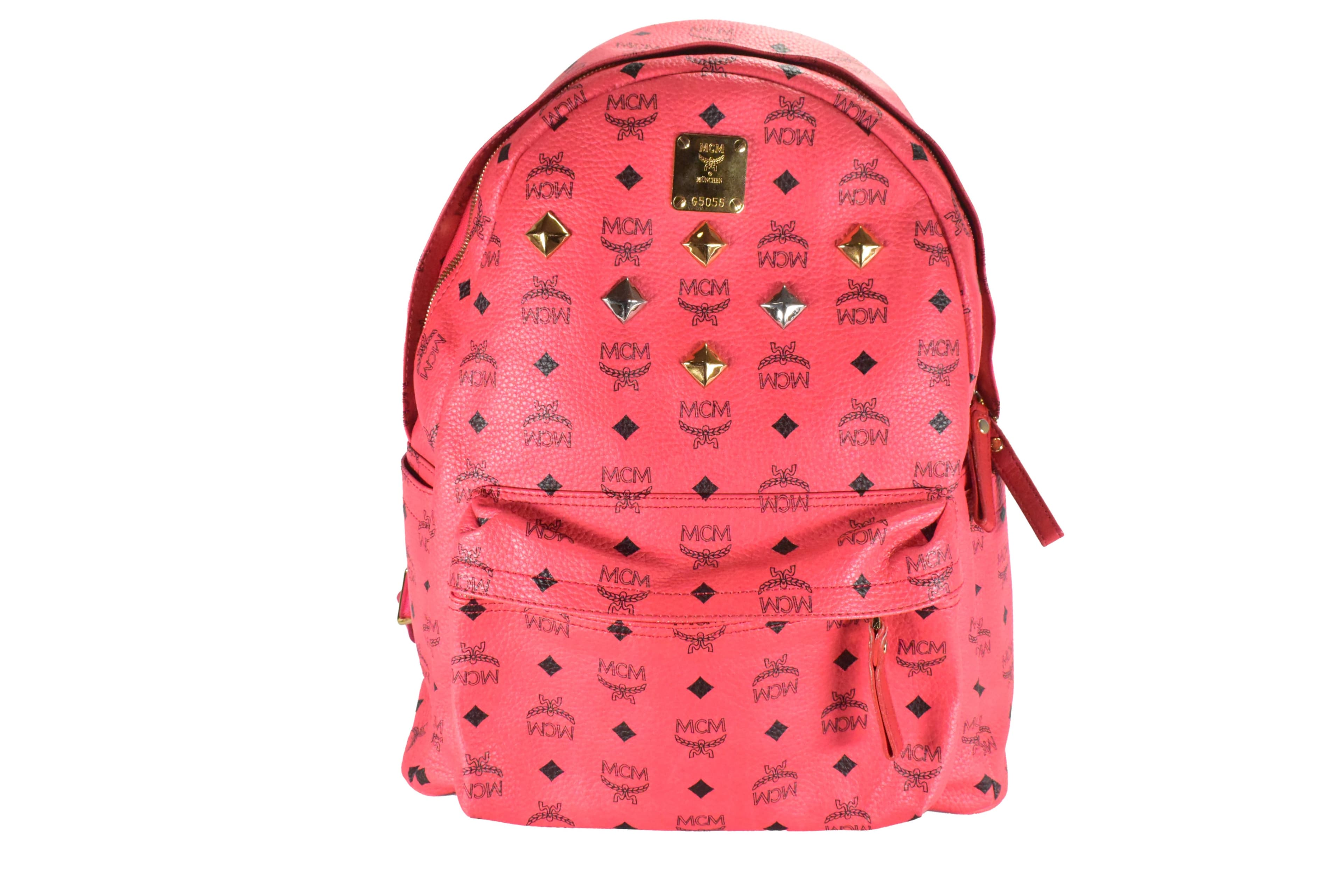 ✅MCM RUCKSACK vintmarket.de LEDERRUCKSACK PINK HERREN DAMEN 4689