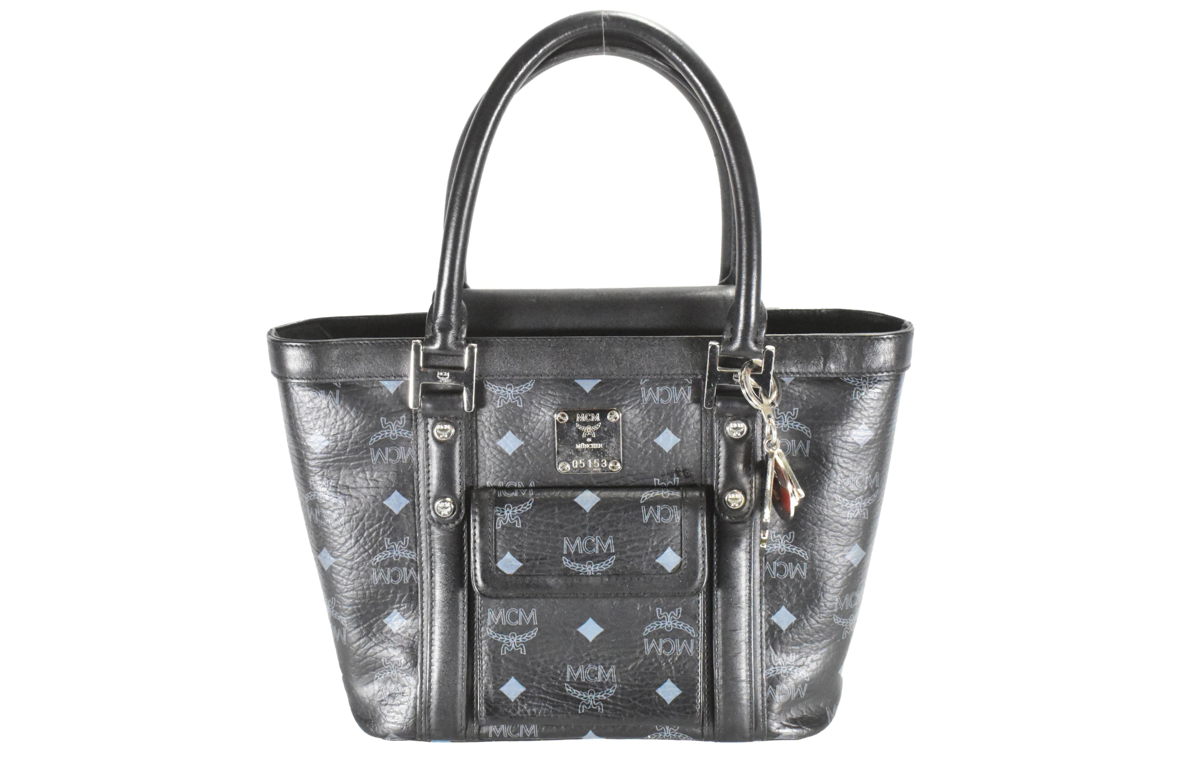 MCM TASCHE vintmarket.de HANDTASCHE LEDERTASCHE SCHWARZ 4694