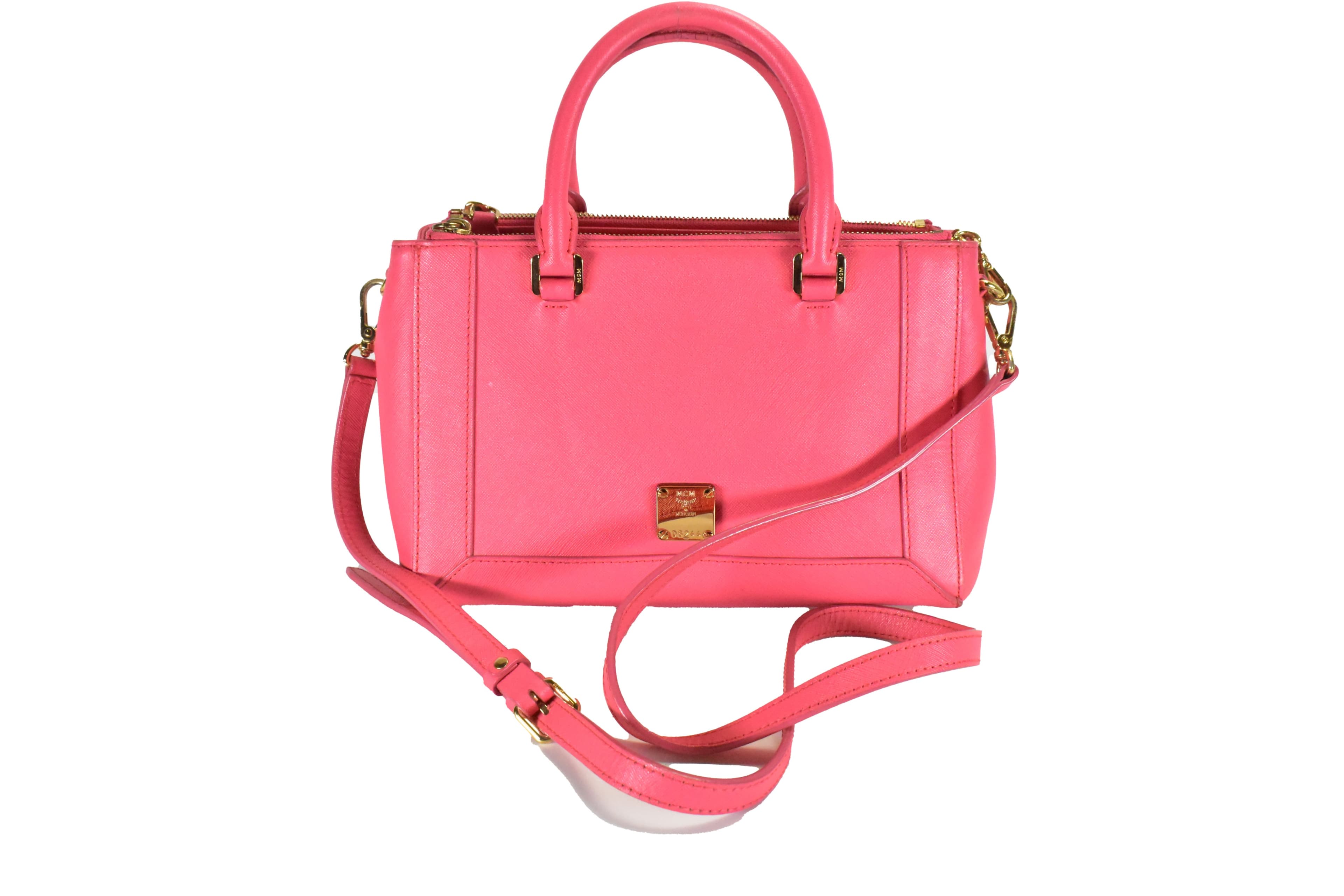 MCM SCHULTERTASCHE vintmarket-de LEDERTASCHE ROSA 4695