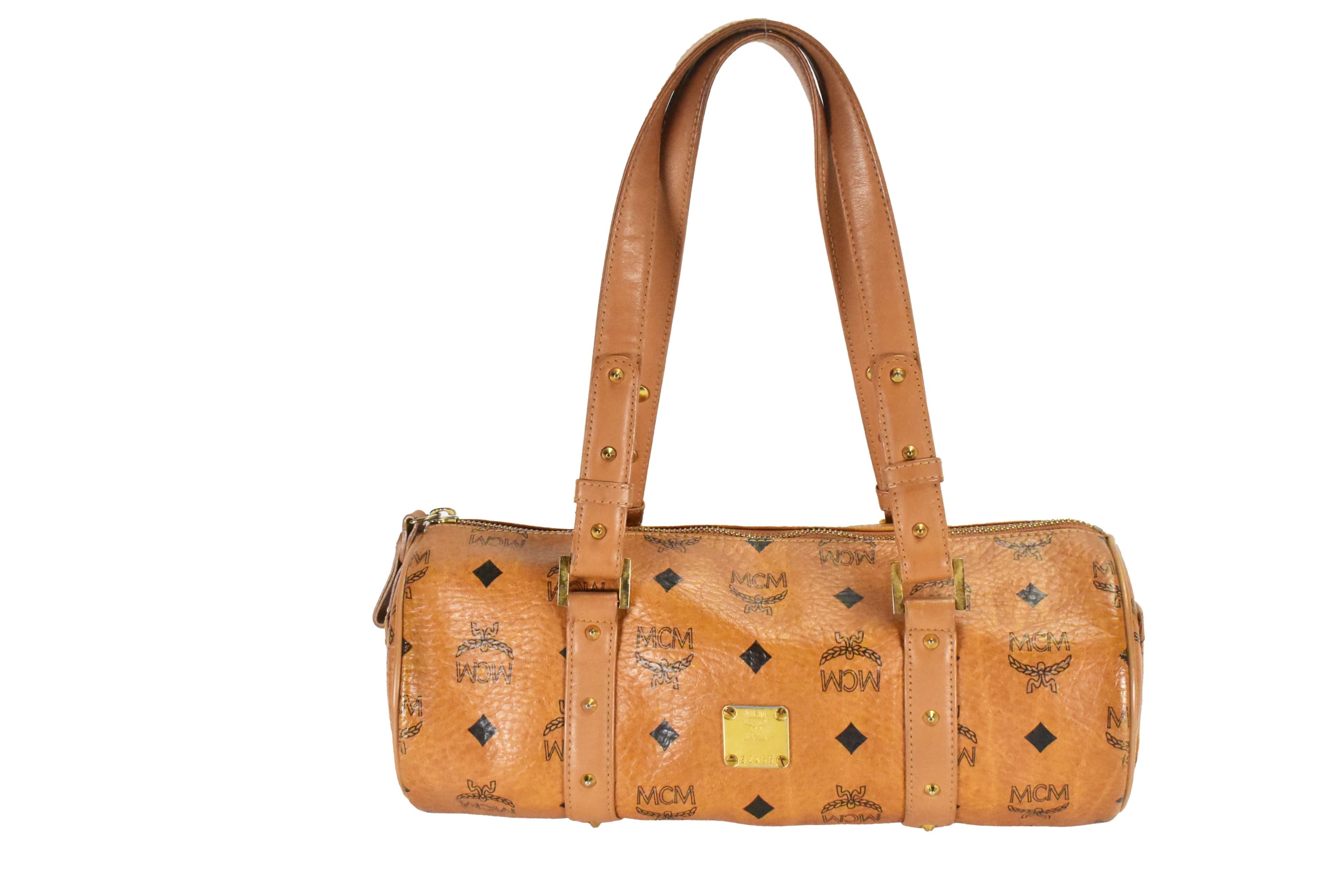 ✅MCM ZYLINDER TASCHE vintmarket.de SCHULTERTASCHE COGNAC 4698