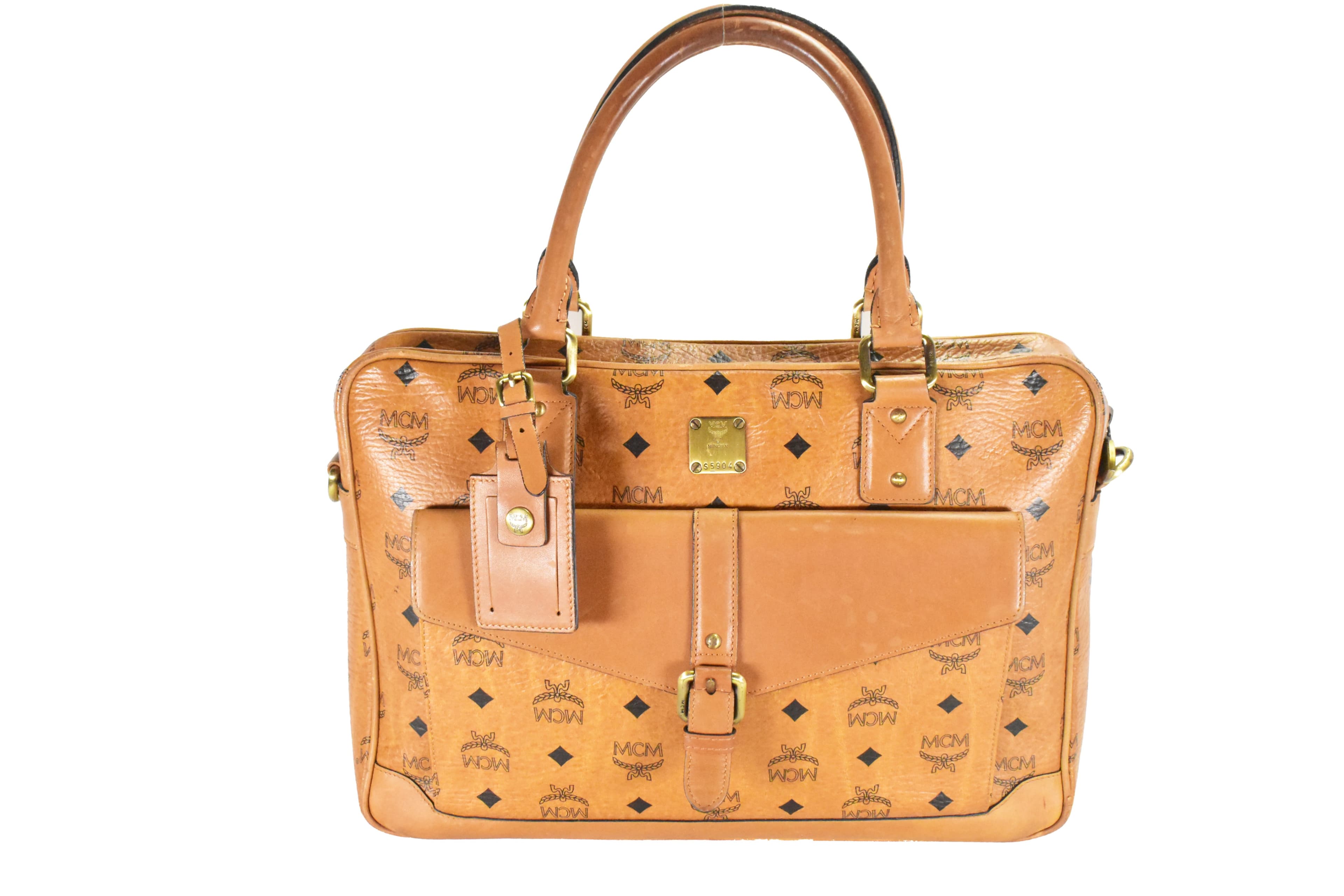 ✅MCM TASCHE AKTENTASCHE vintmarket.de SCHULTERTASCHE COGNAC 4699
