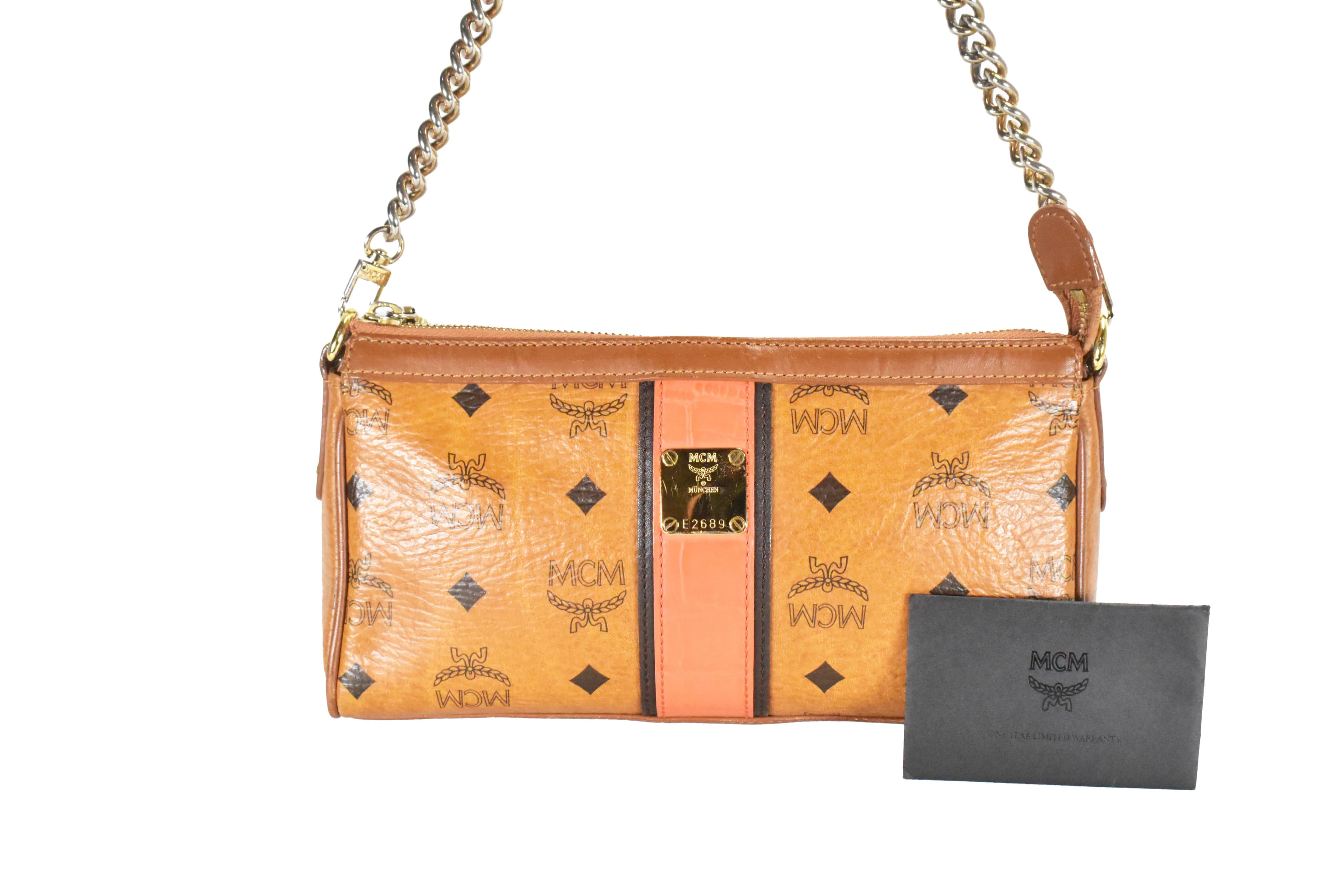 MCM TASCHE SCHULTERTASCHE vintmarket.de CROSSBODY COGNAC 4701