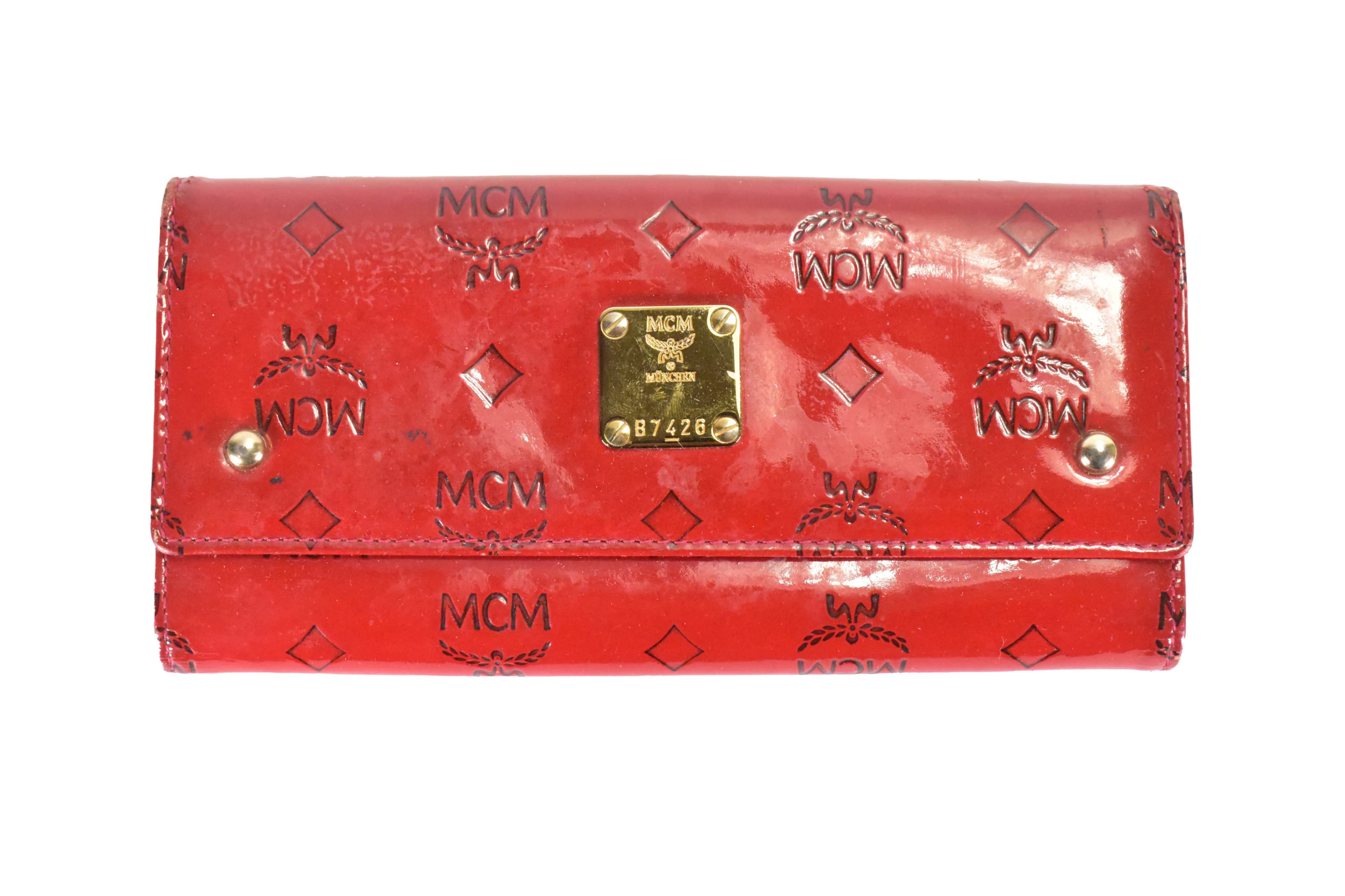✅MCM PORTEMONNAIE GELDBEUTEL PORTMONEE GELDBÖRSE ROT 4705
