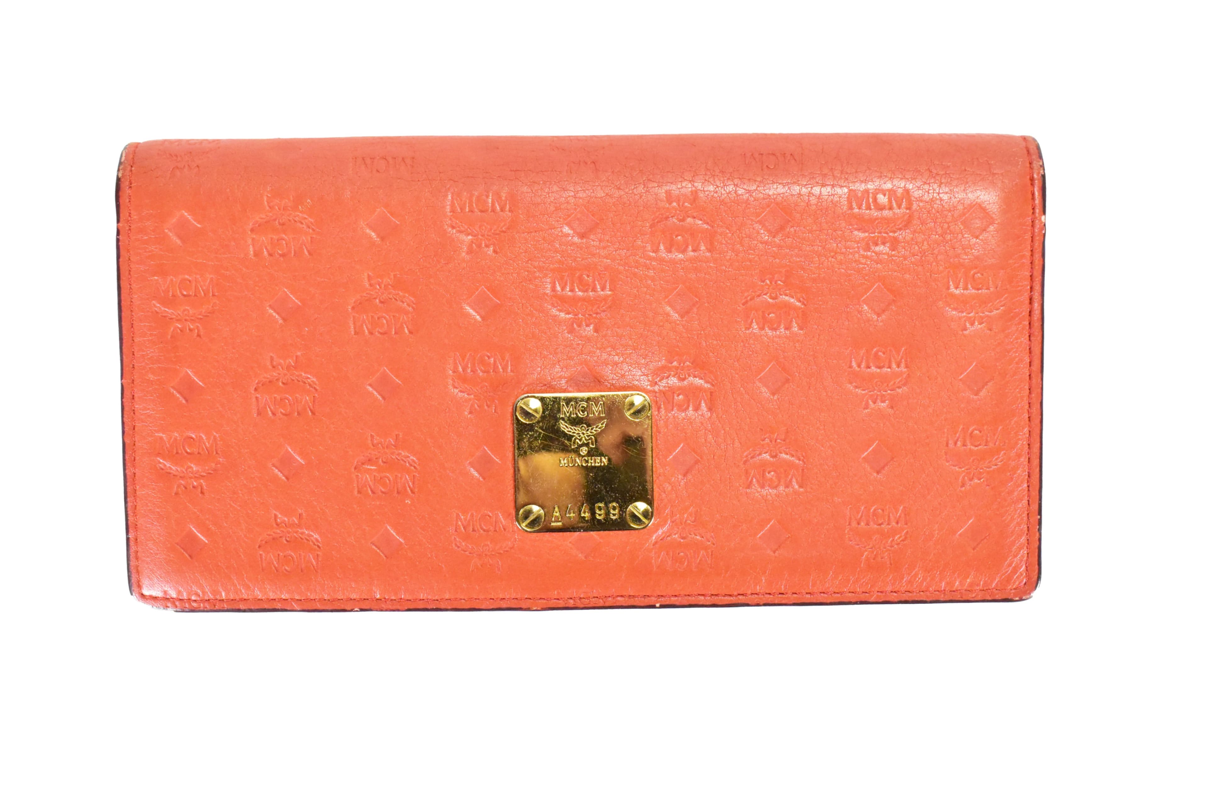 ✅MCM PORTEMONNAIE GELDBEUTEL PORTMONEE GELDBÖRSE ORANGE 4706