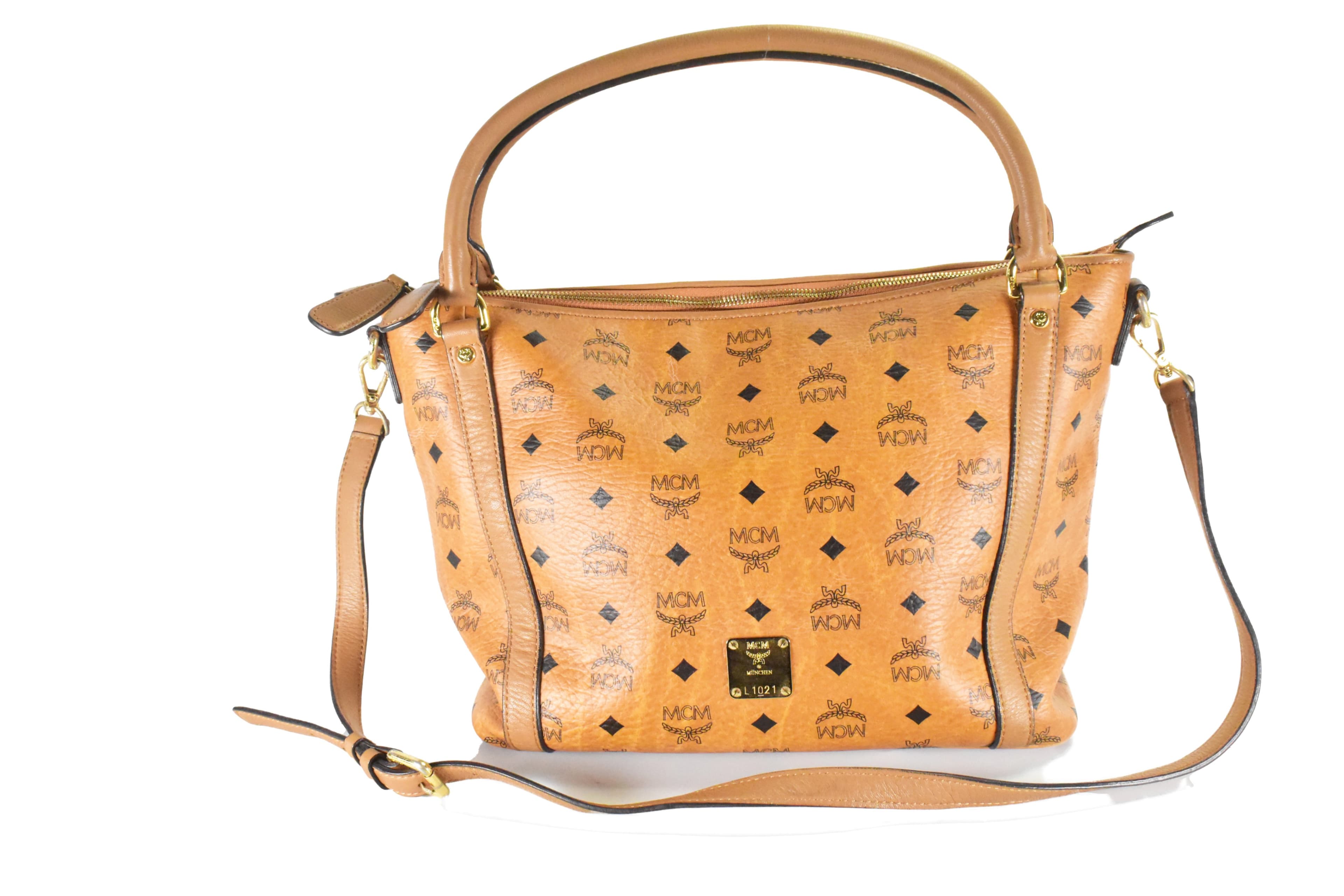 ✅MCM SCHULTERTASCHE vintmarket.de UMHÄNGETASCHE COGNAC 4712