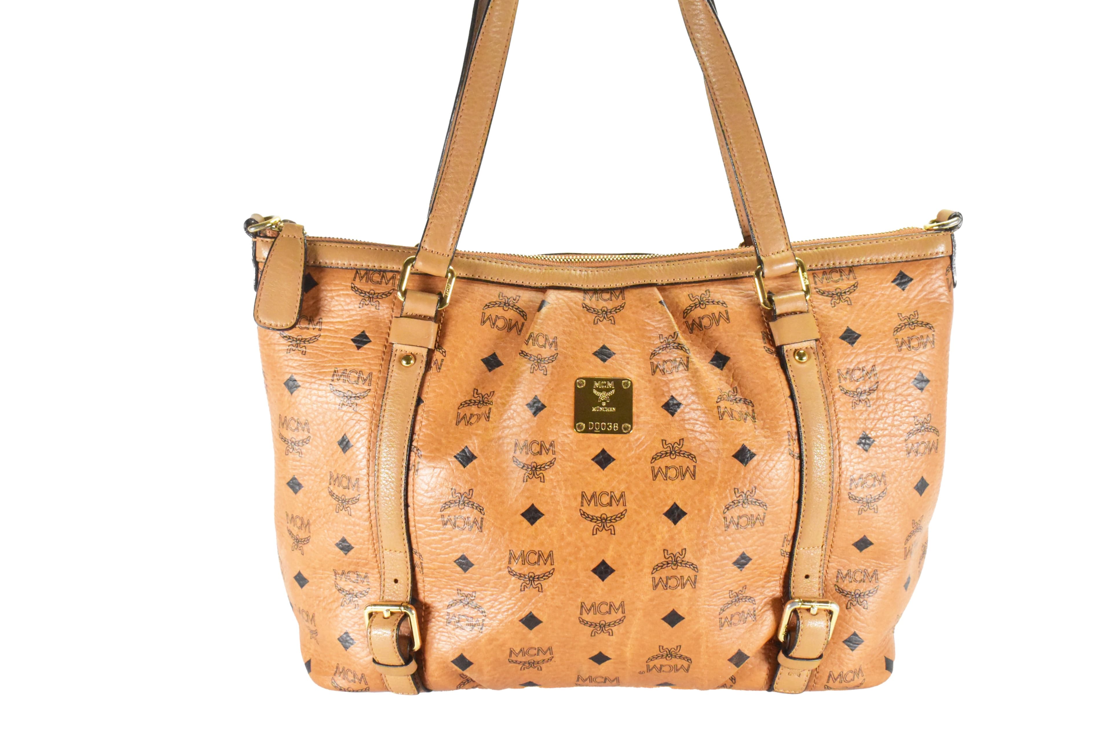 ✅MCM SCHULTERTASCHE MEDIUM vintmarket.de CROSSBODY COGNAC 4713