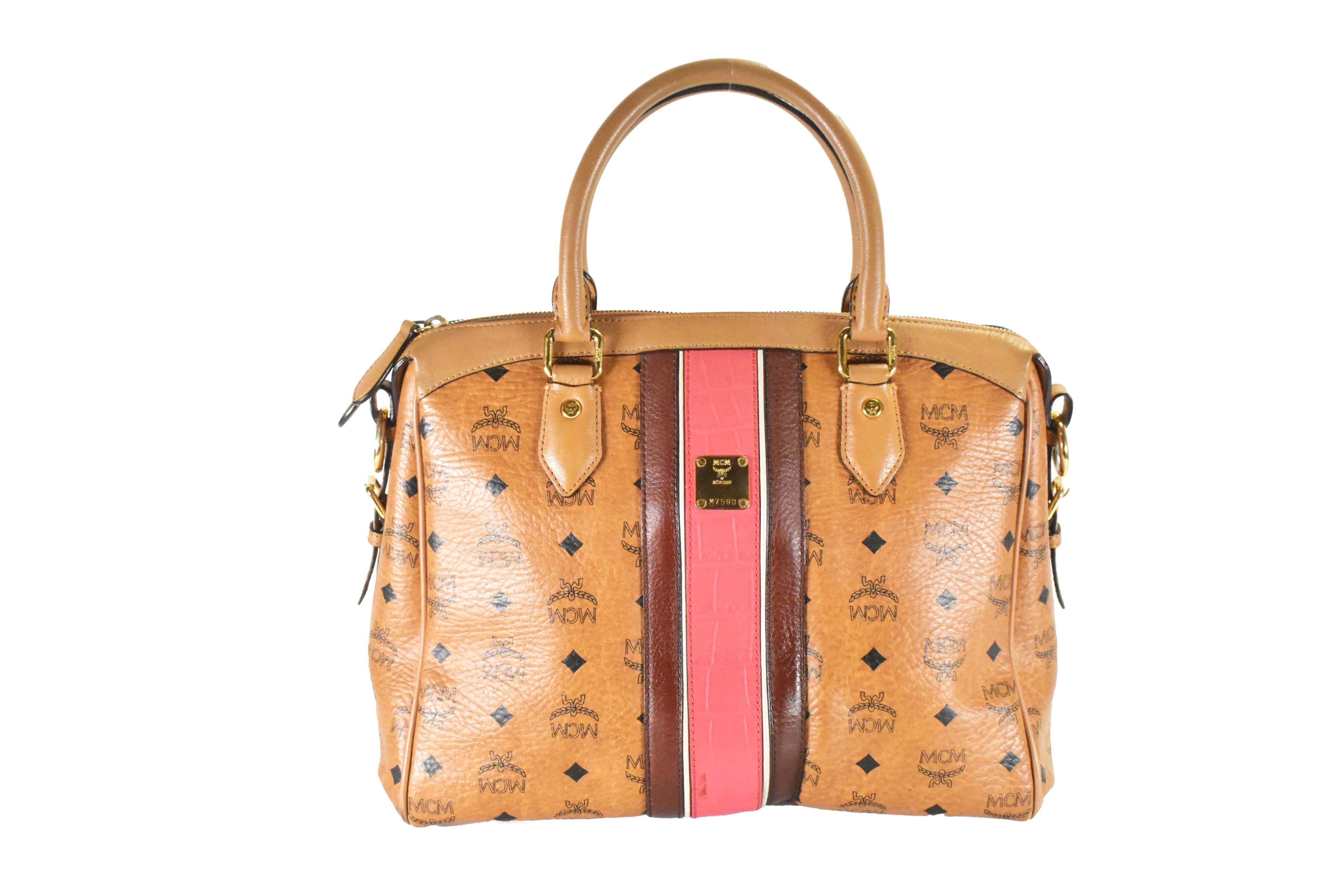 MCM SCHULTERTASCHE vintmarket.de CROSSBODY COGNAC ROT 4732