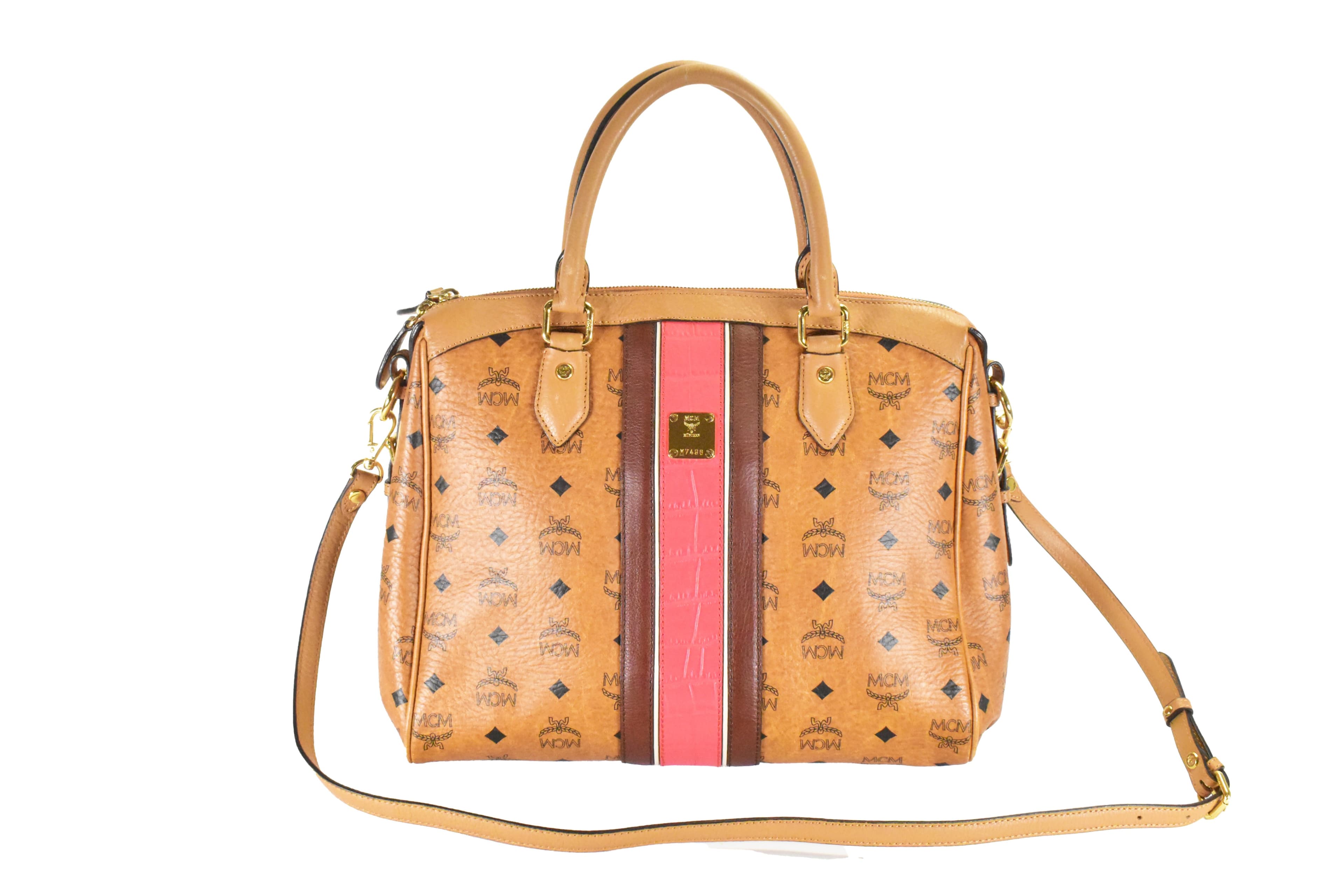 MCM SCHULTERTASCHE vintmarket.de CROSSBODY COGNAC ROT 4733