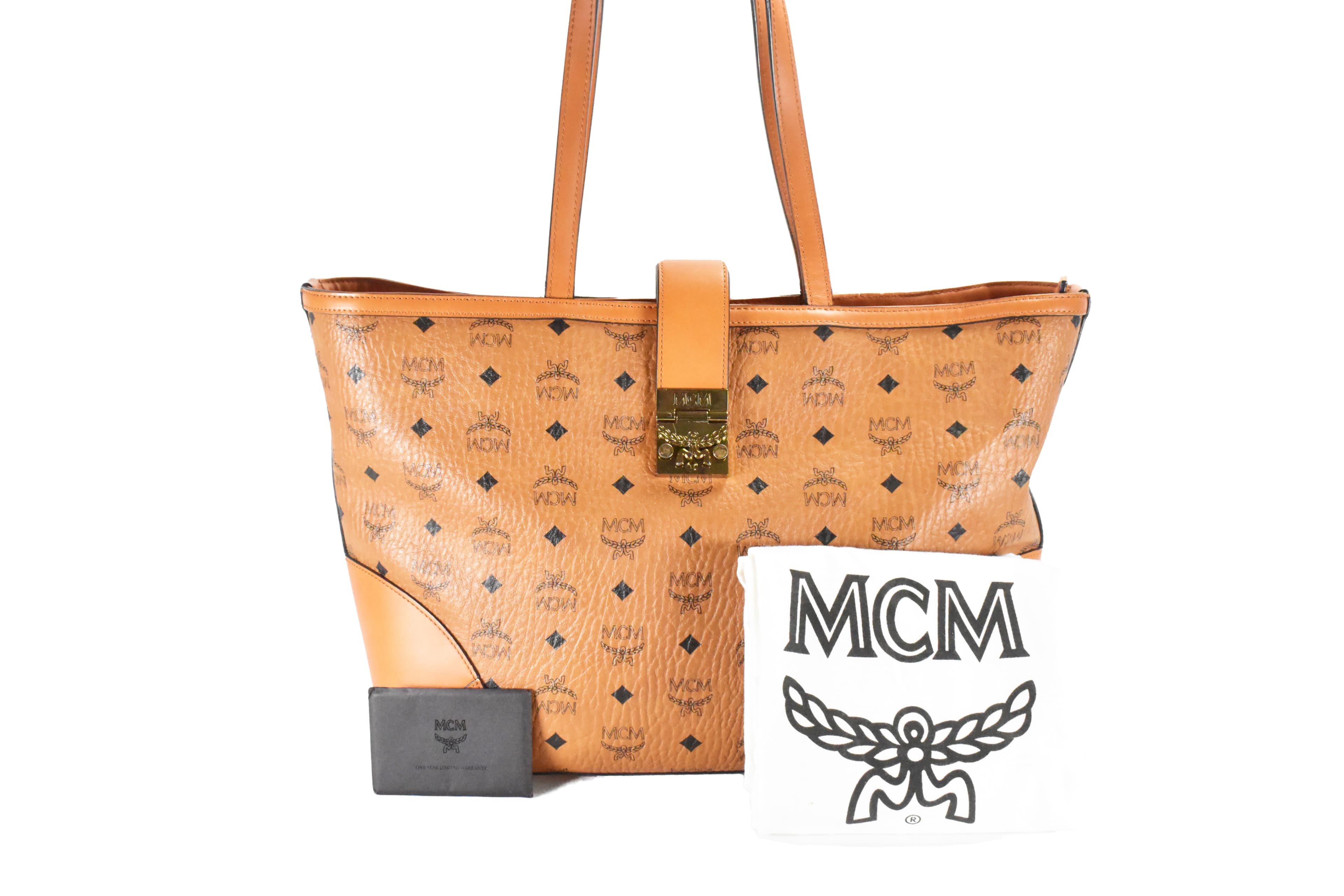 MCM SHOPPER SCHULTERTASCHE vintmarket.de COGNAC 4735