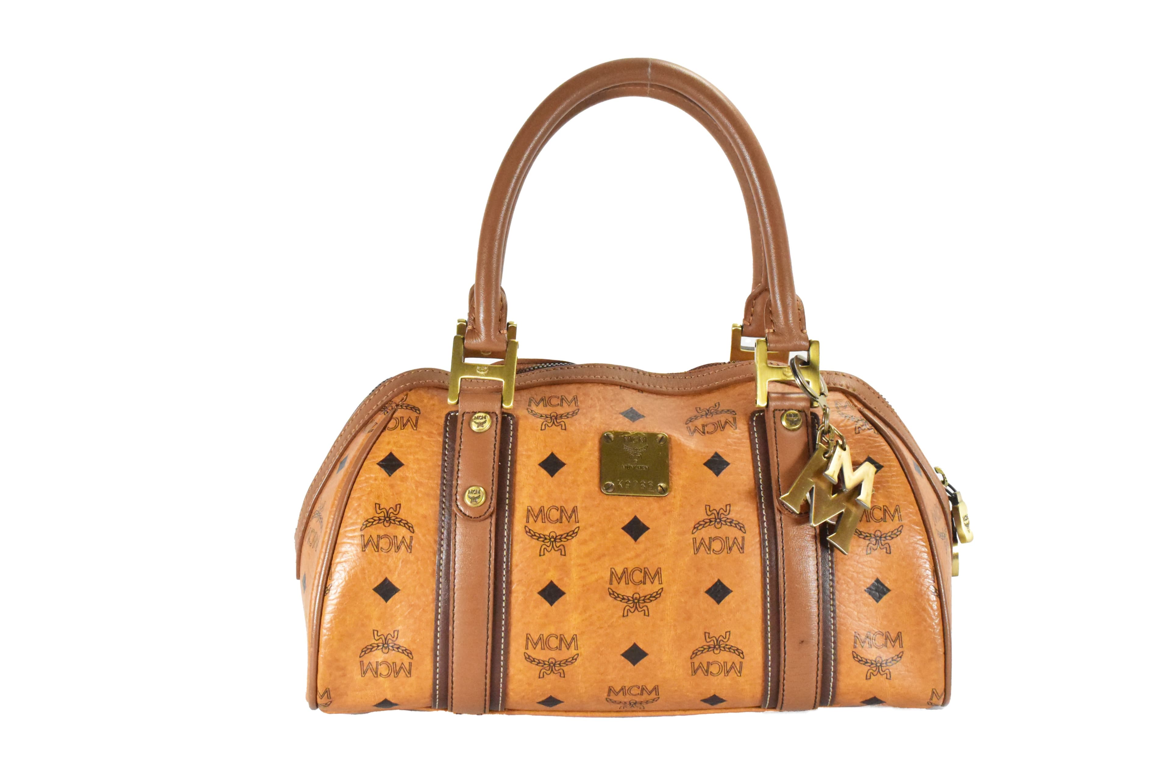 MCM HANDTASCHE vintmarket.de BOSTON TASCHE LEDER COGNAC 4740