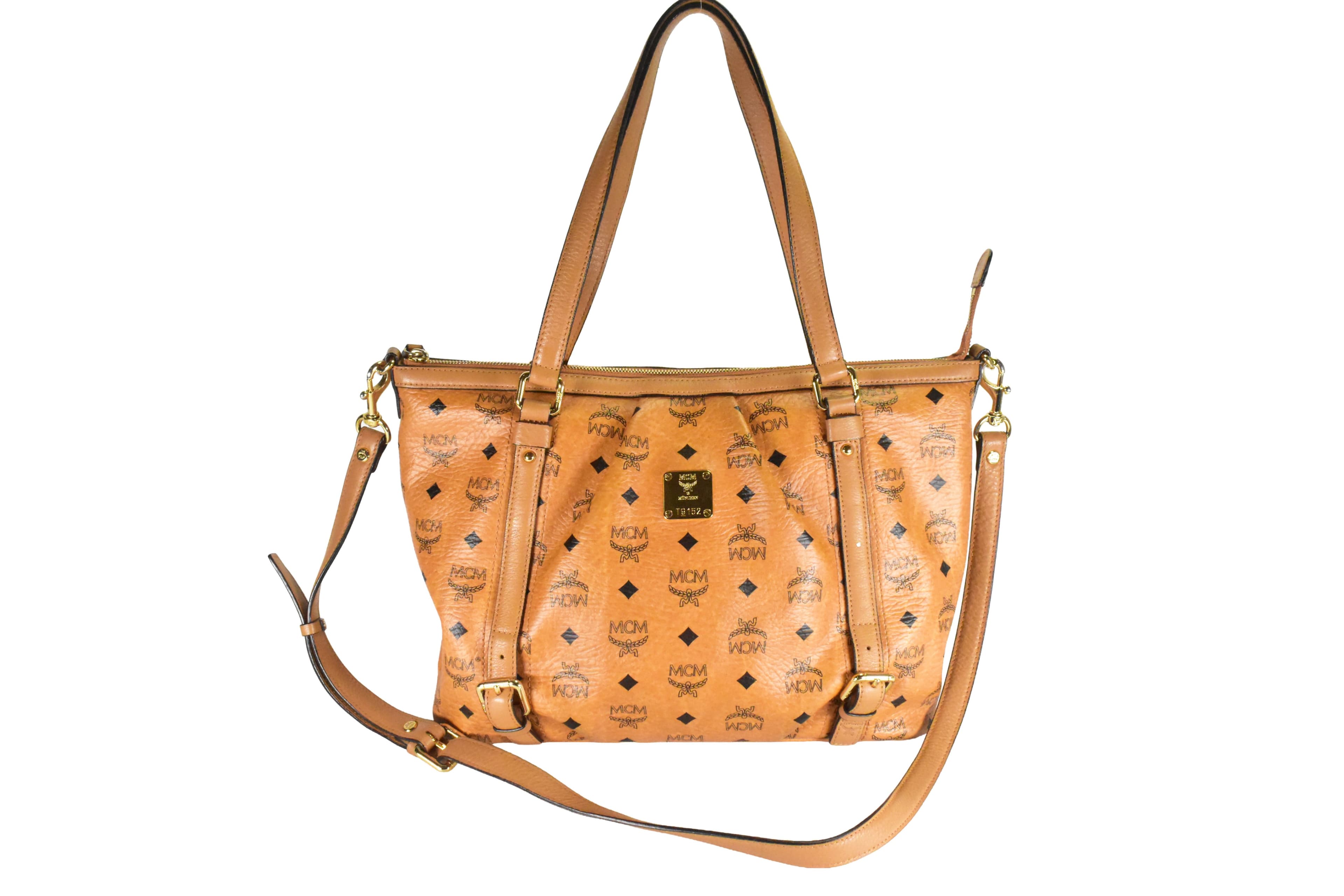 ✅MCM SCHULTERTASCHE MEDIUM vintmarket.de CROSSBODY COGNAC 4754