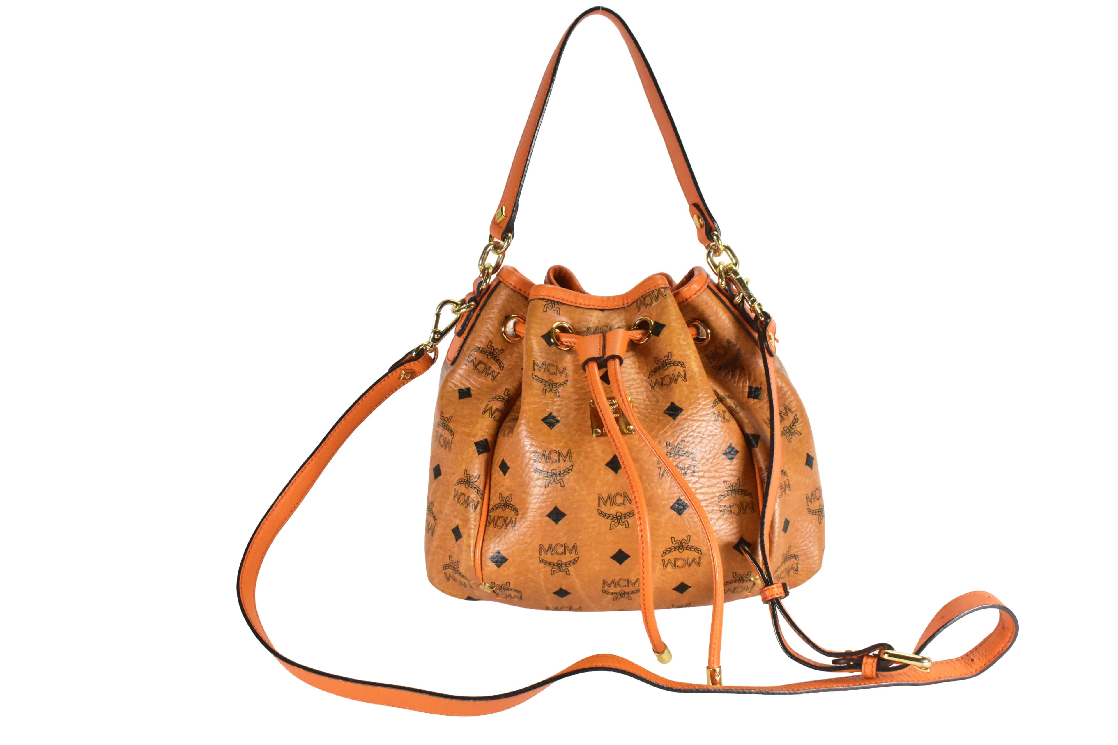 ✅MCM BEUTELTASCHE KLEIN vintmarket.de CROSSBODY LEDER COGNAC 4764