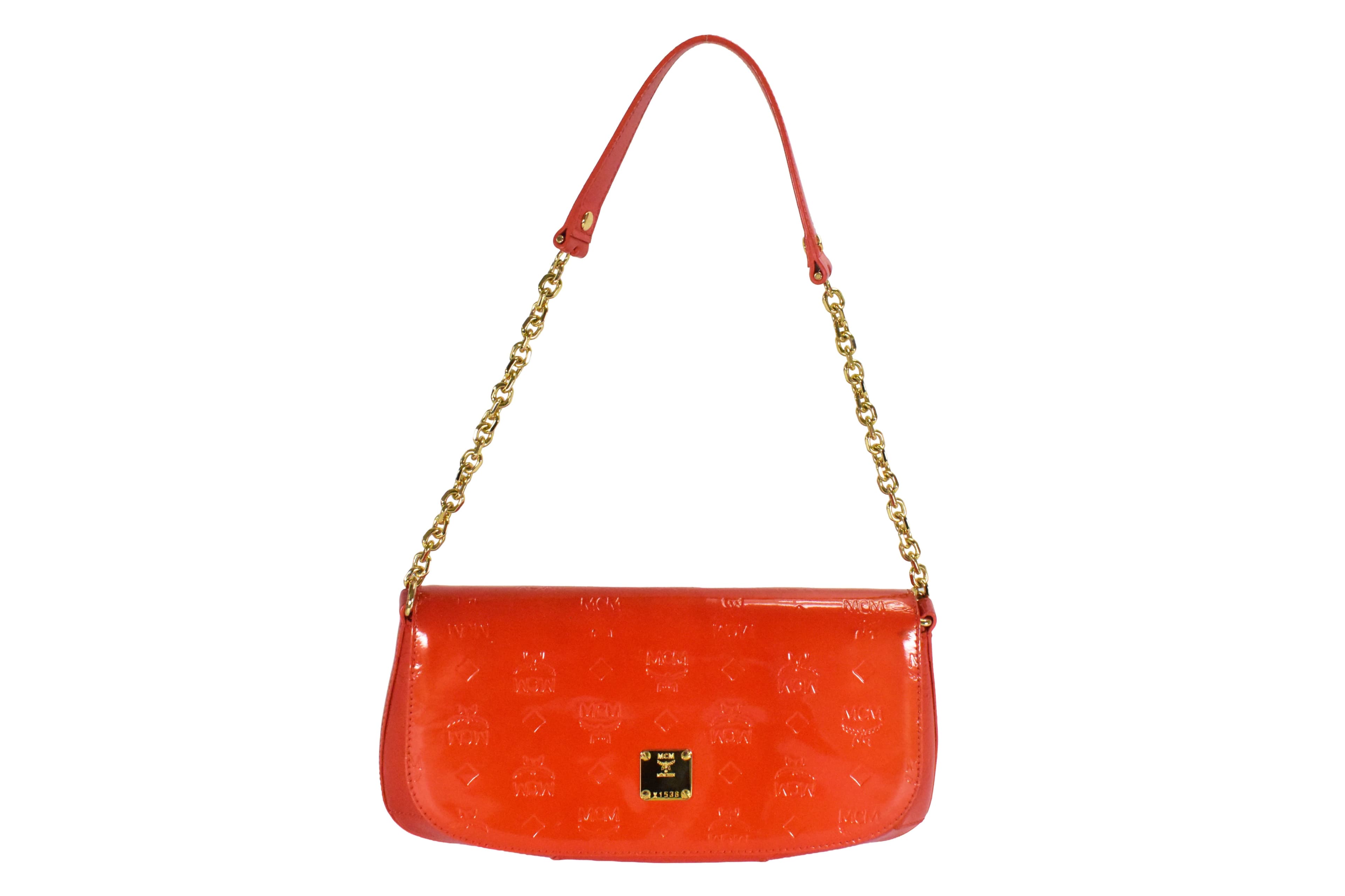 ✅MCM TASCHE vintmarket.de HANDTASCHE LEDER ROT 4783