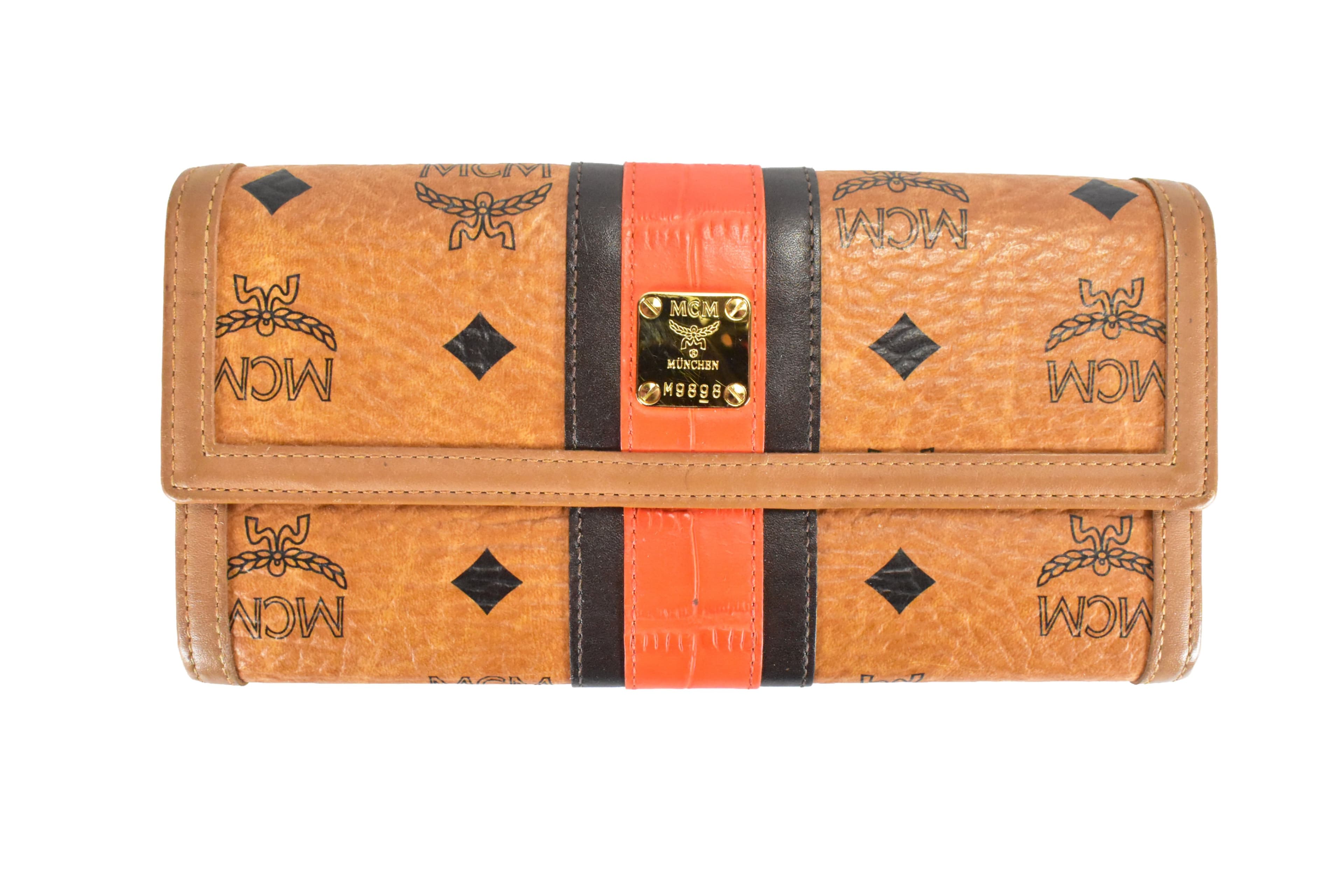 MCM vintmarket.de GELDBEUTEL PORTMONEE GELDBÖRSE COGNAC ROT 4787