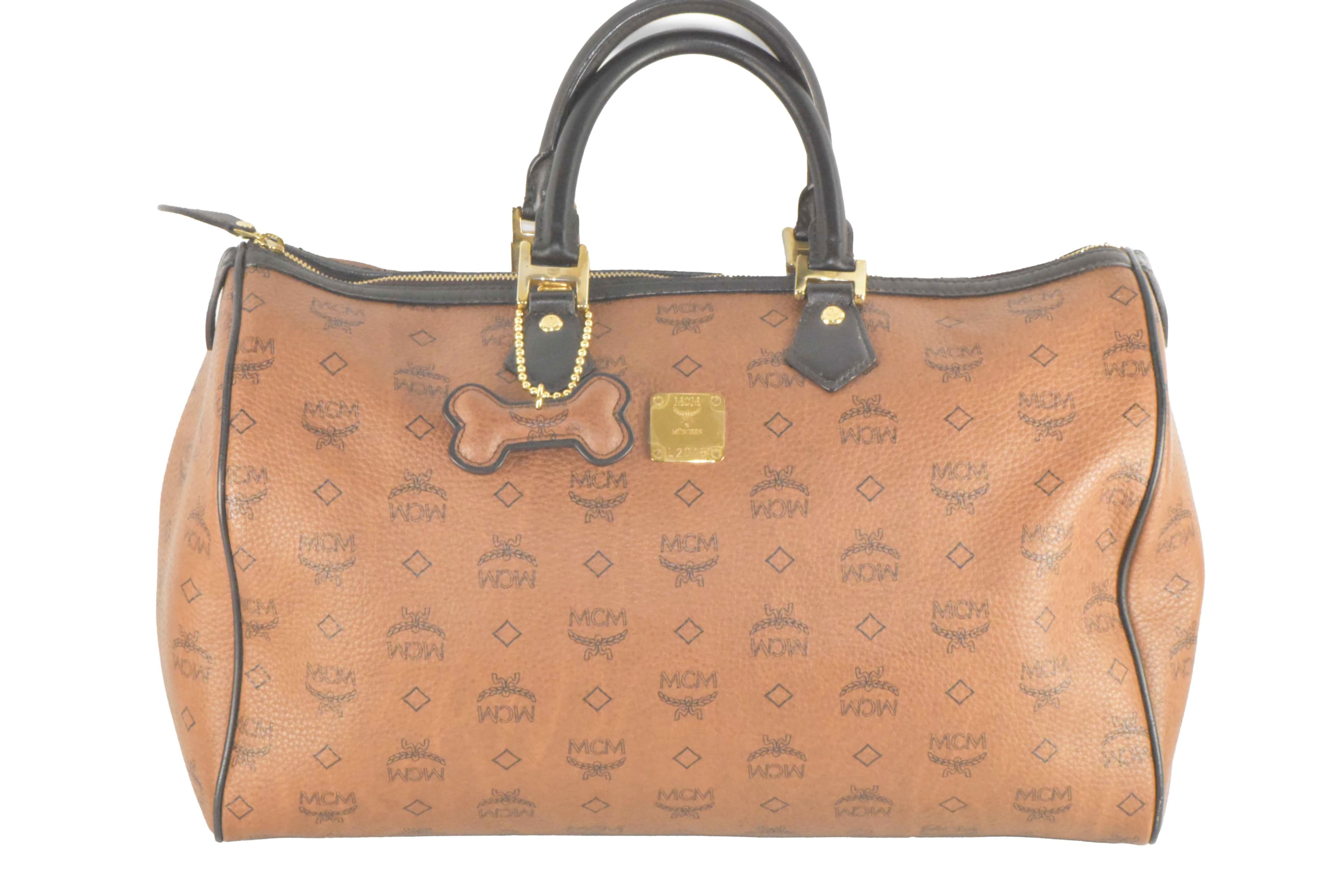 ✅MCM TASCHE WEEKENDER SPORTTASCHE HANDTASCHE BRAUN 2362