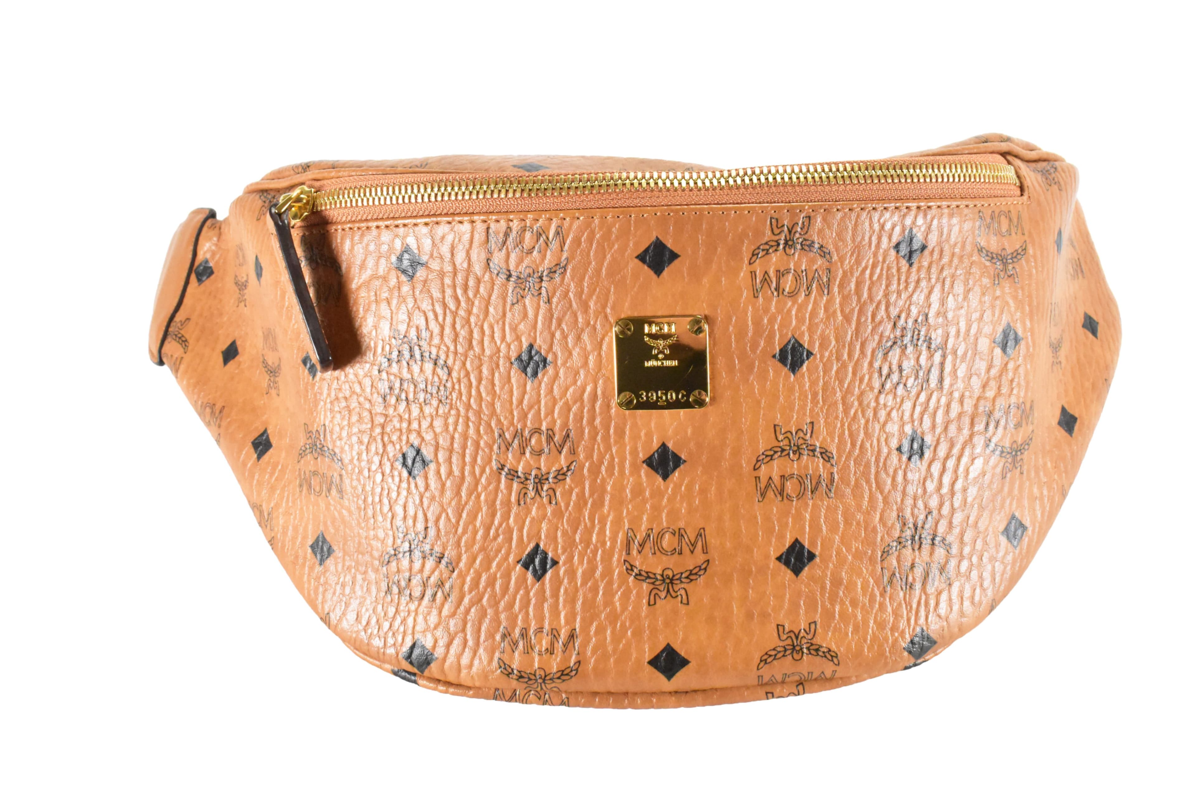 MCM HERREN DAMEN BAUCHTASCHE vintmarket.de LEDER COGNAC 4810