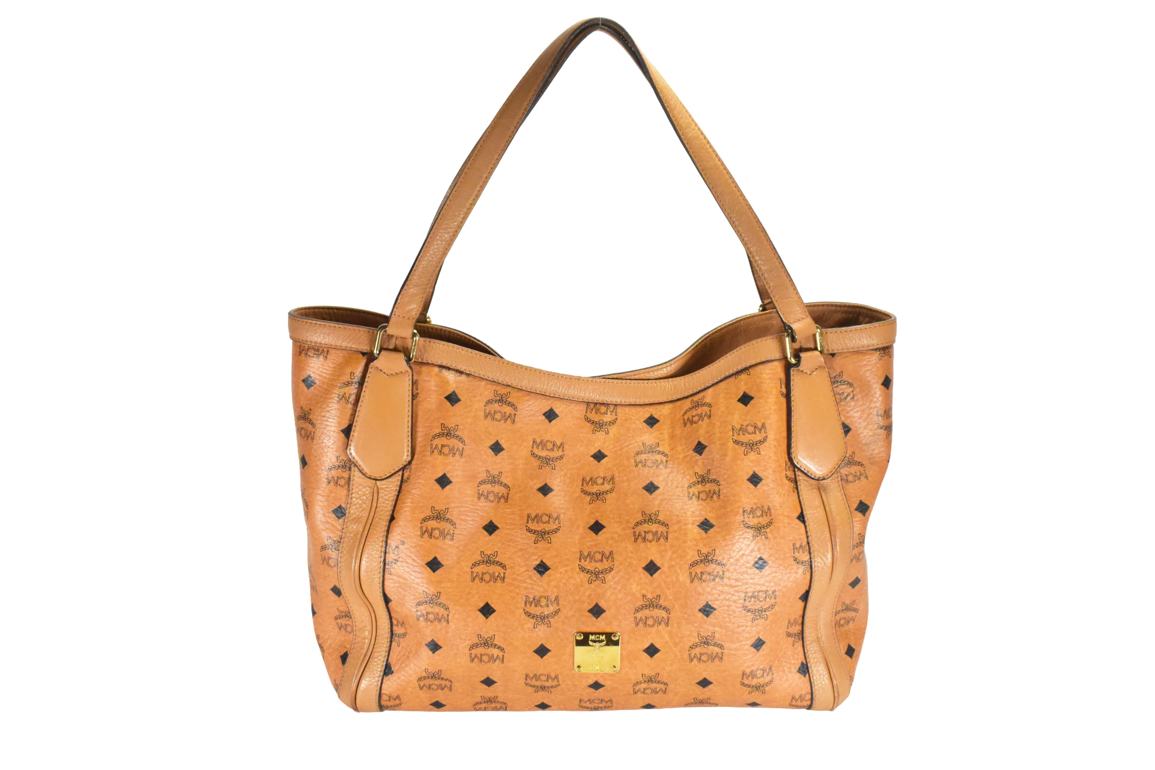 ✅ MCM TASCHE SCHULTERTASCHE vintmarket.de SHOPPER COGNAC 4832