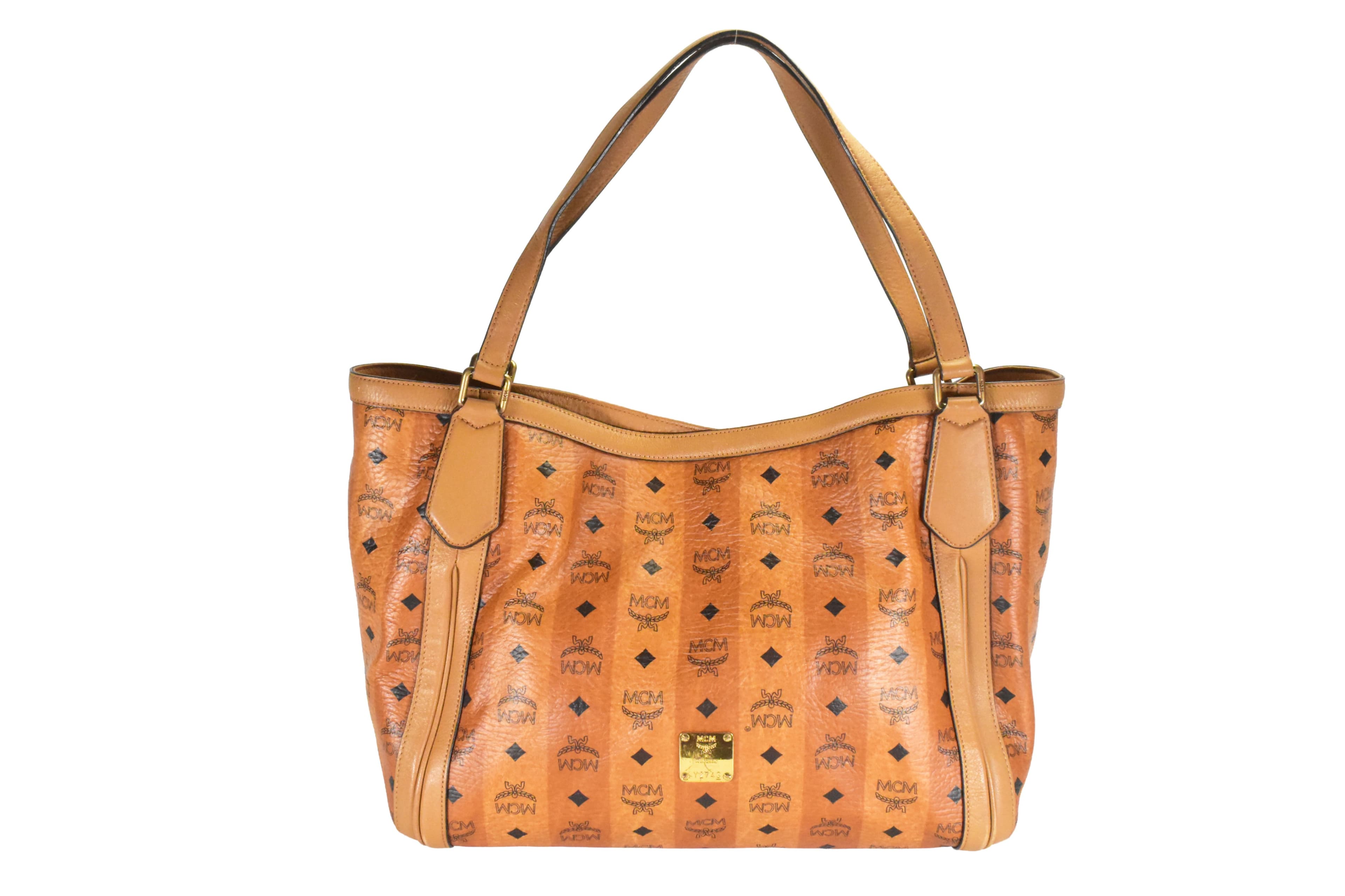 MCM TASCHE SCHULTERTASCHE vintmarket.de SHOPPER COGNAC 4833