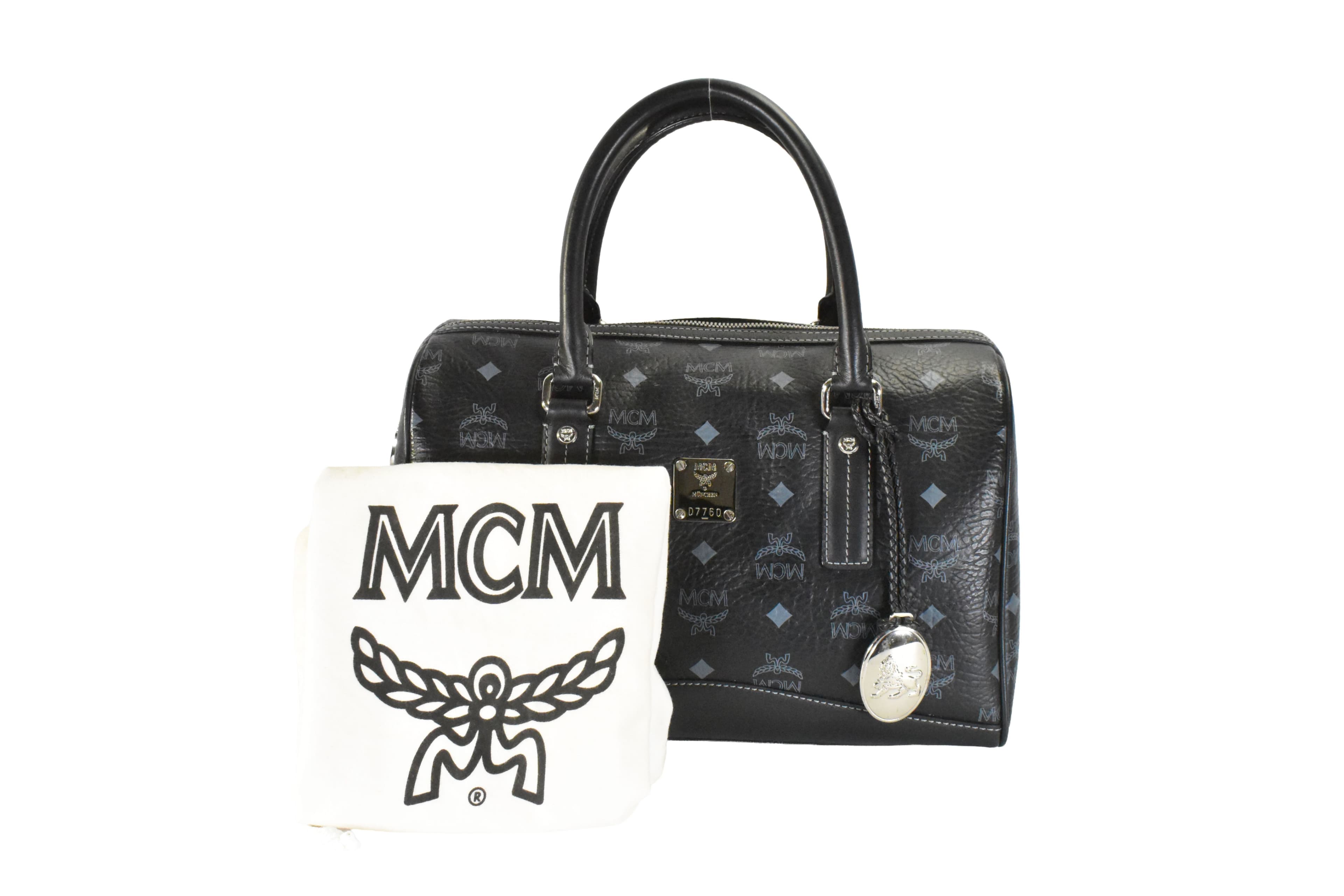 MCM TASCHE vintmarket.de HANDTASCHE BOSTON LEDER SCHWARZ 4847