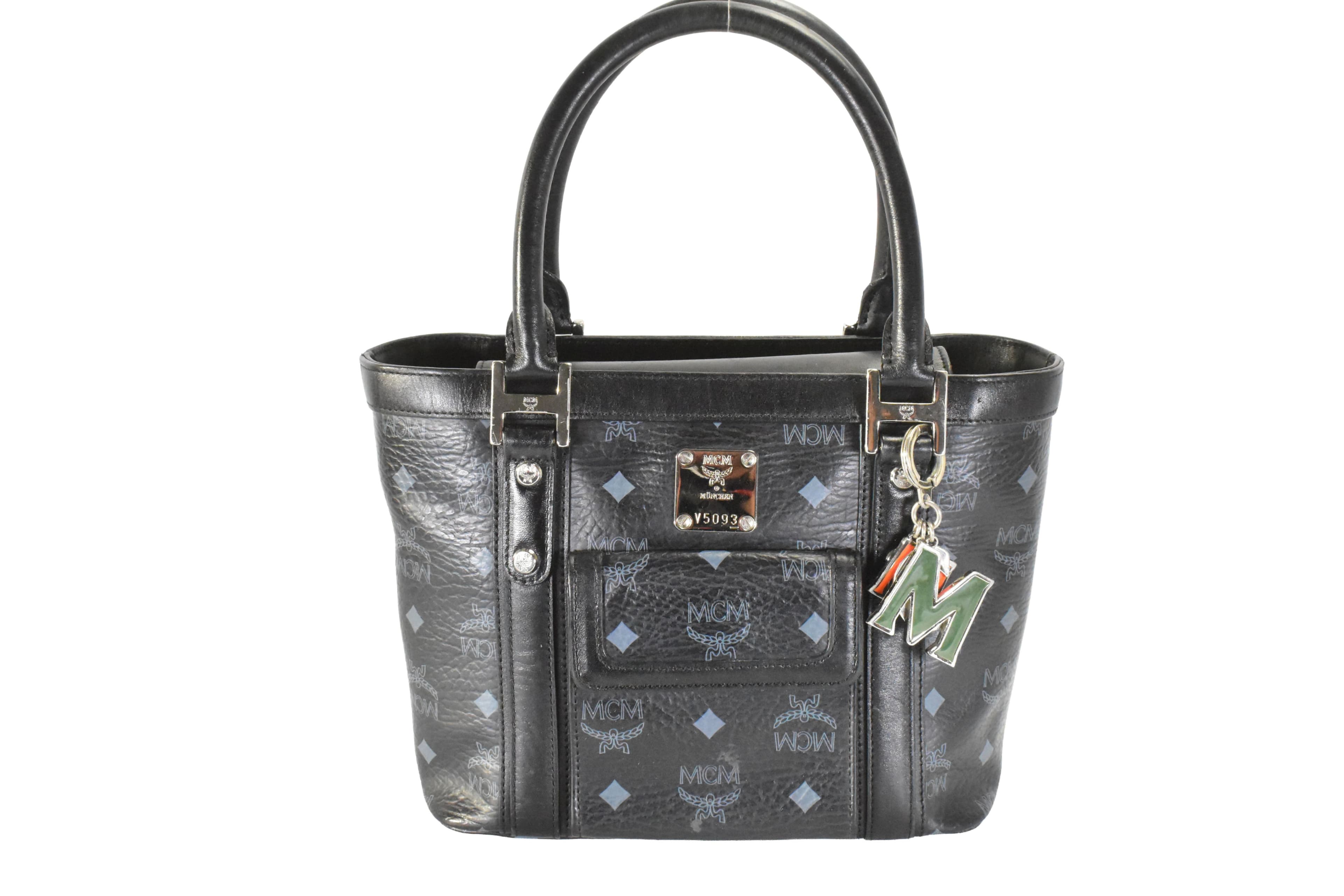 MCM TASCHE vintmarket.de HANDTASCHE LEDERTASCHE SCHWARZ 4848