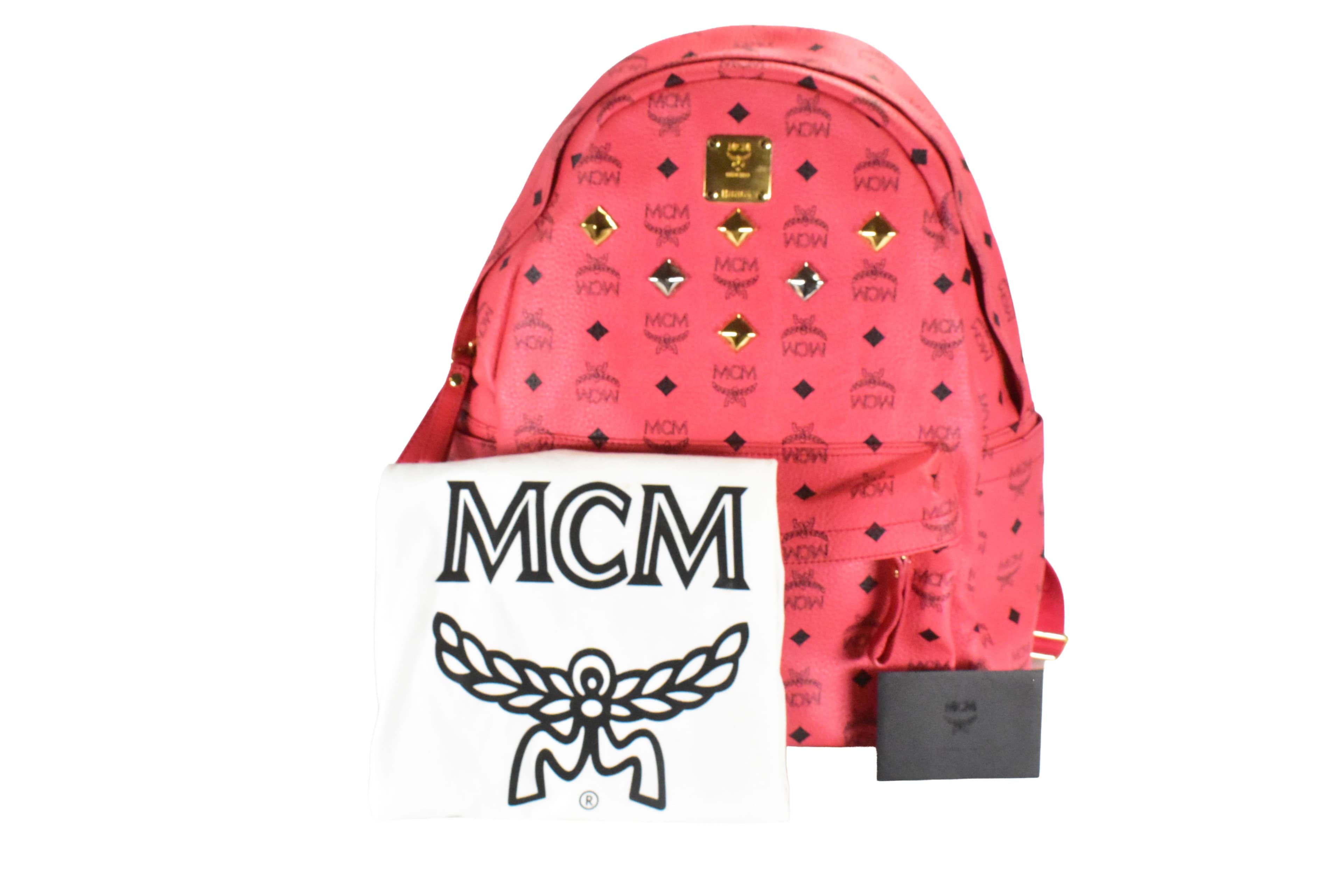 ✅MCM RUCKSACK vintmarket.de LEDERRUCKSACK PINK HERREN DAMEN 4851